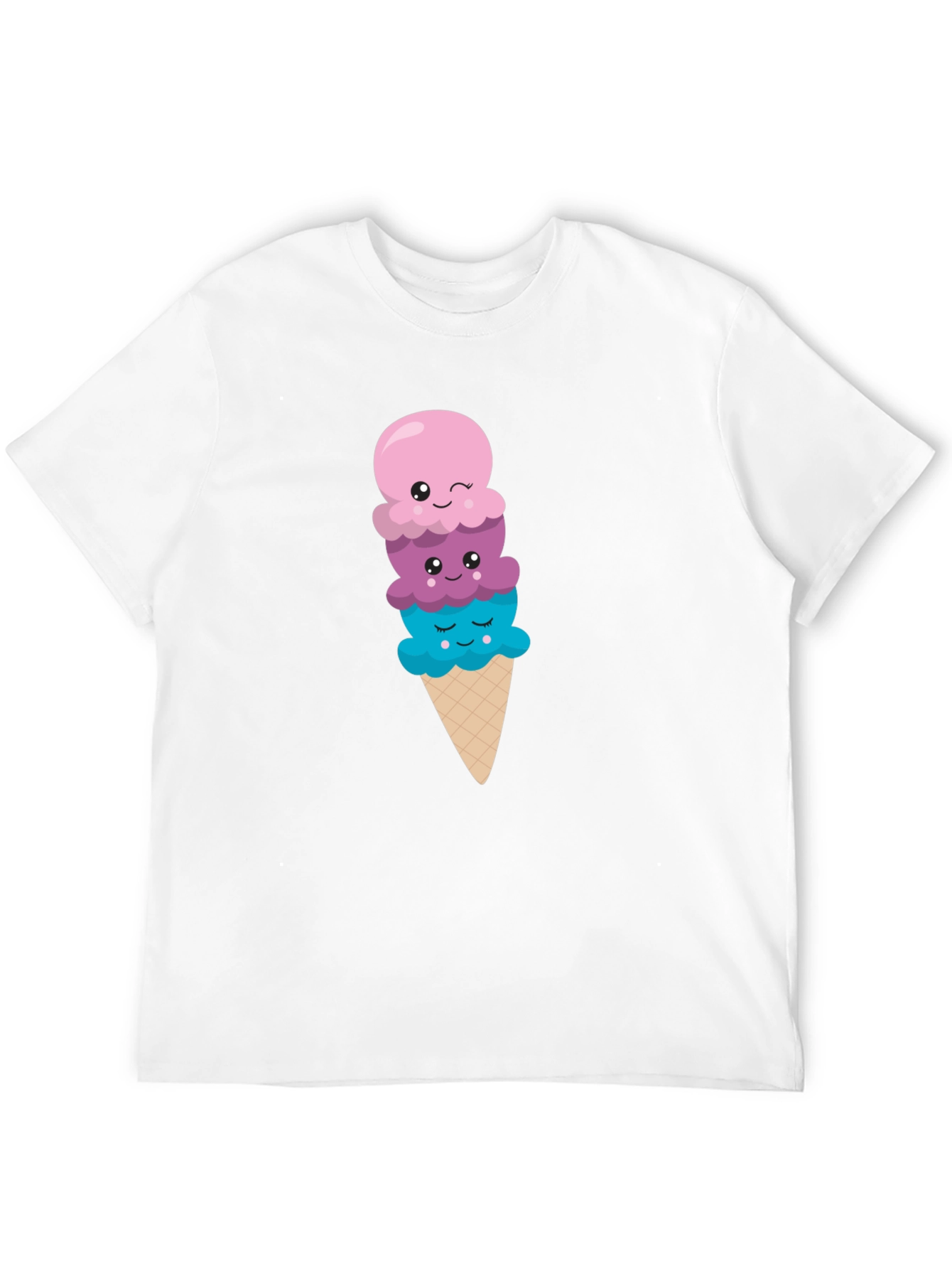 Cute Ice Cream Cone Graphic Tee - Black T-Shirt
