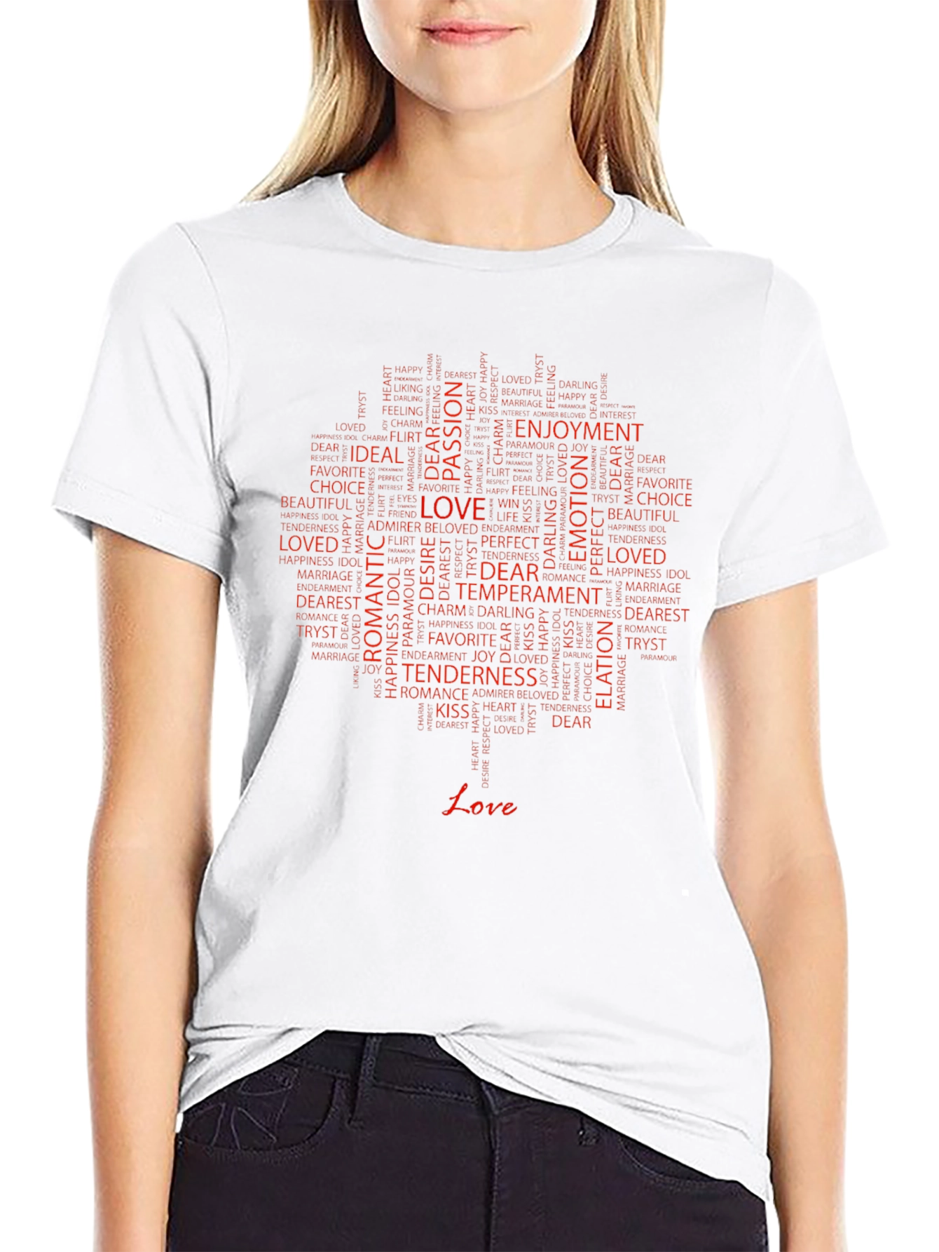 Love Word Art Black Tee
