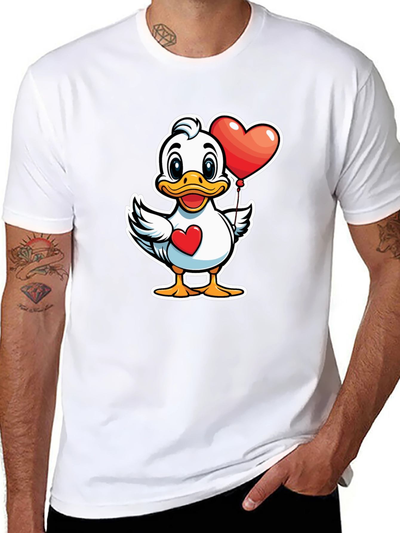Duck with Heart Balloon Graphic Tee