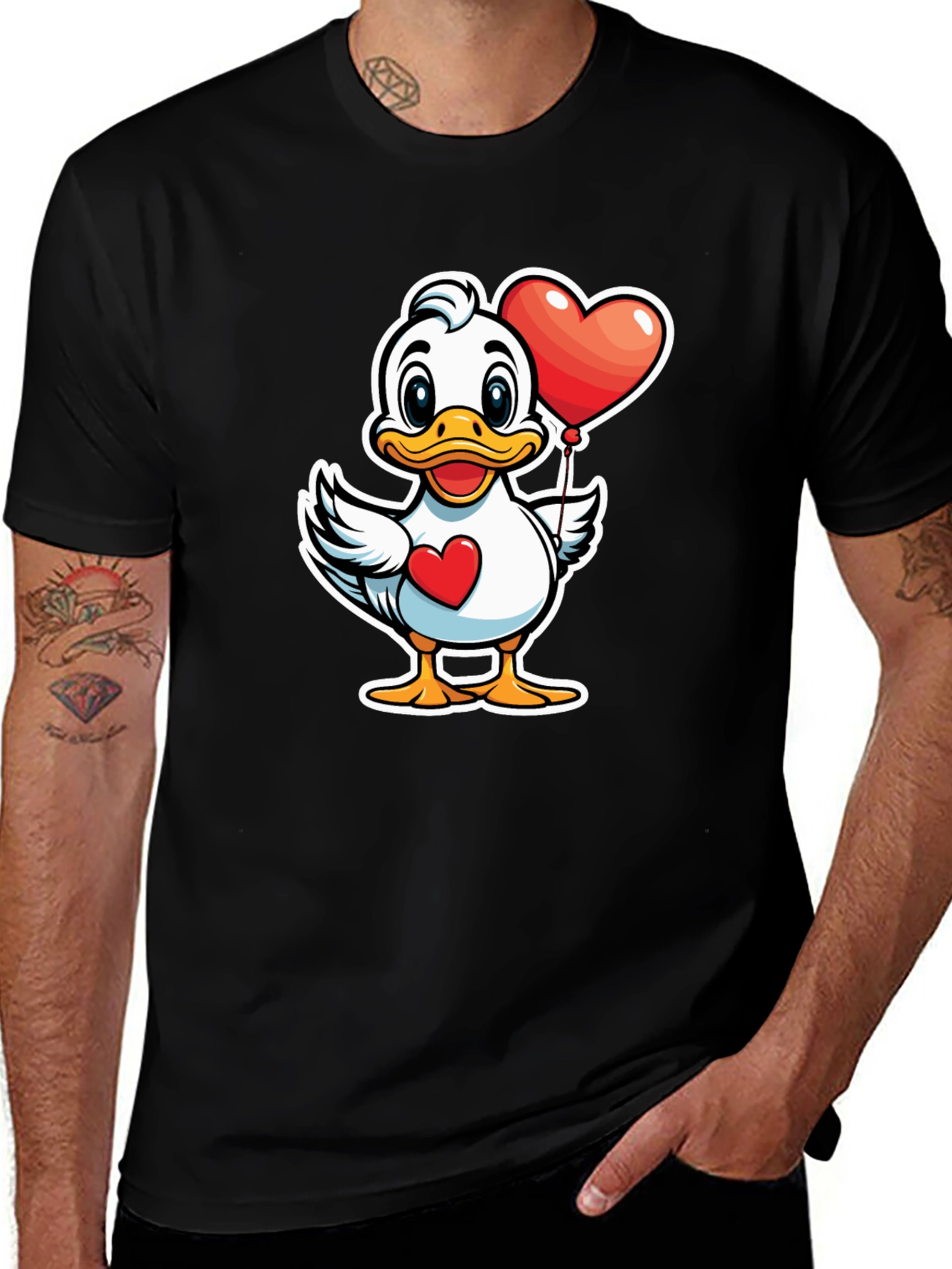 Duck with Heart Balloon Graphic Tee