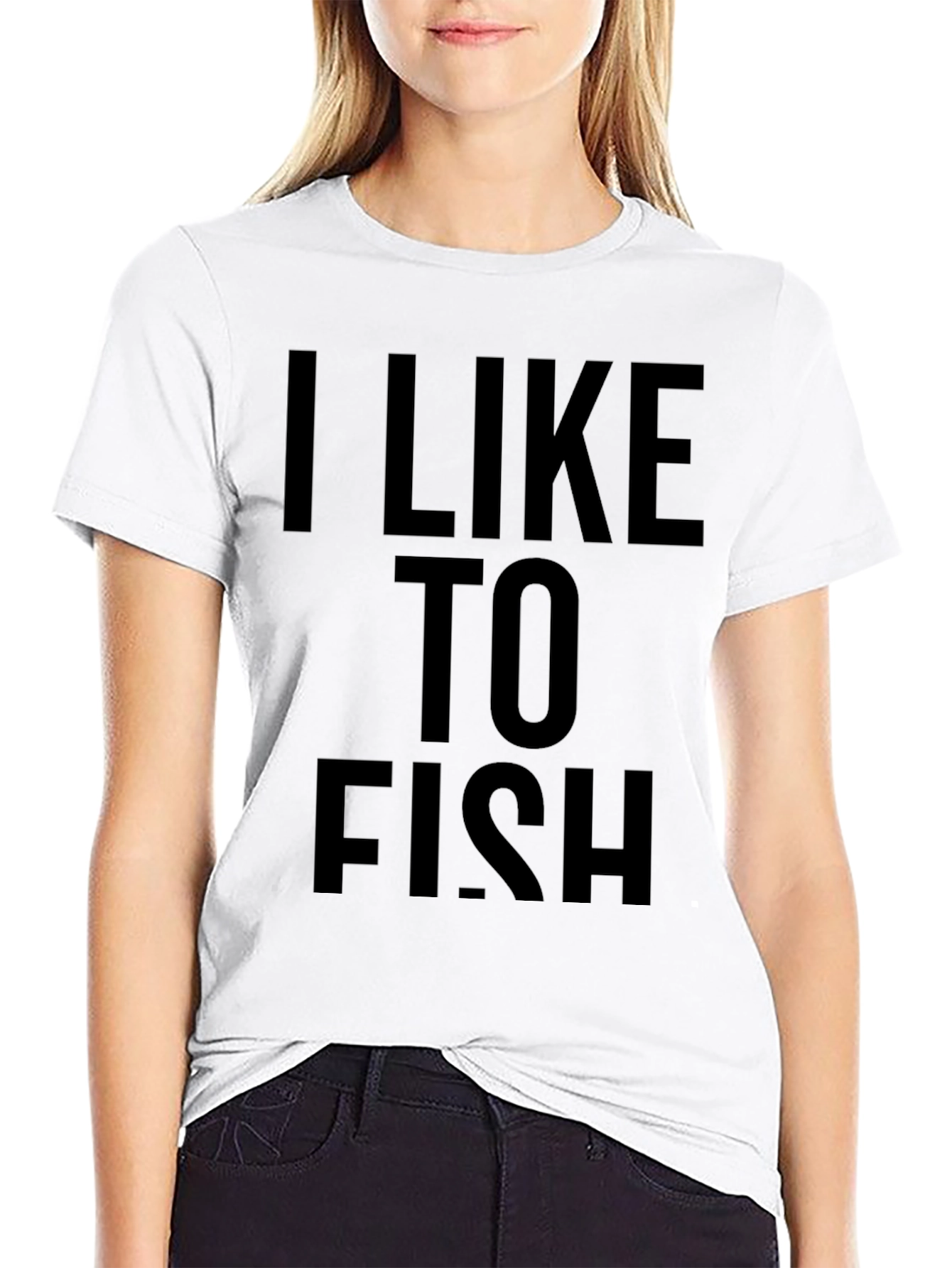 I Like to Fish Black Graphic Tee