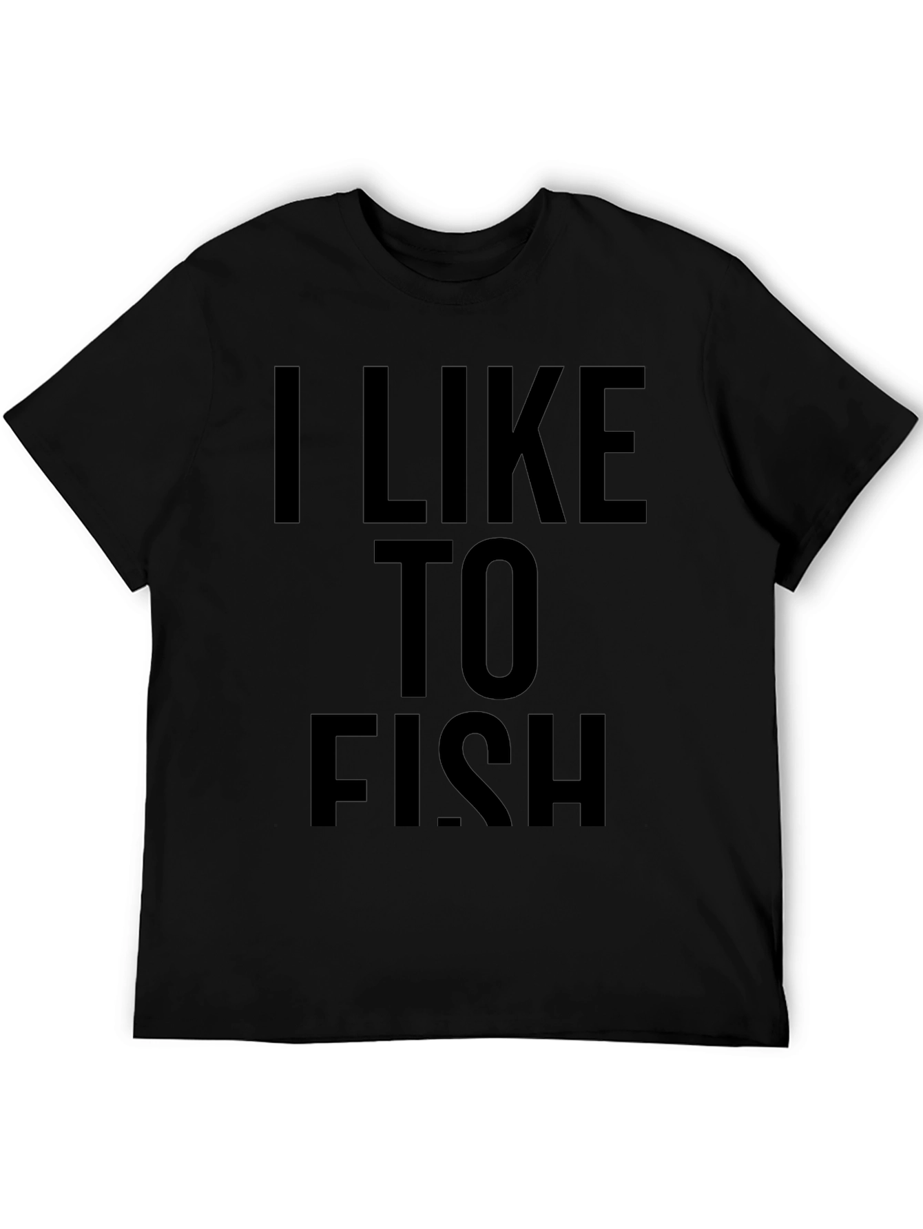 I Like to Fish Black Graphic Tee