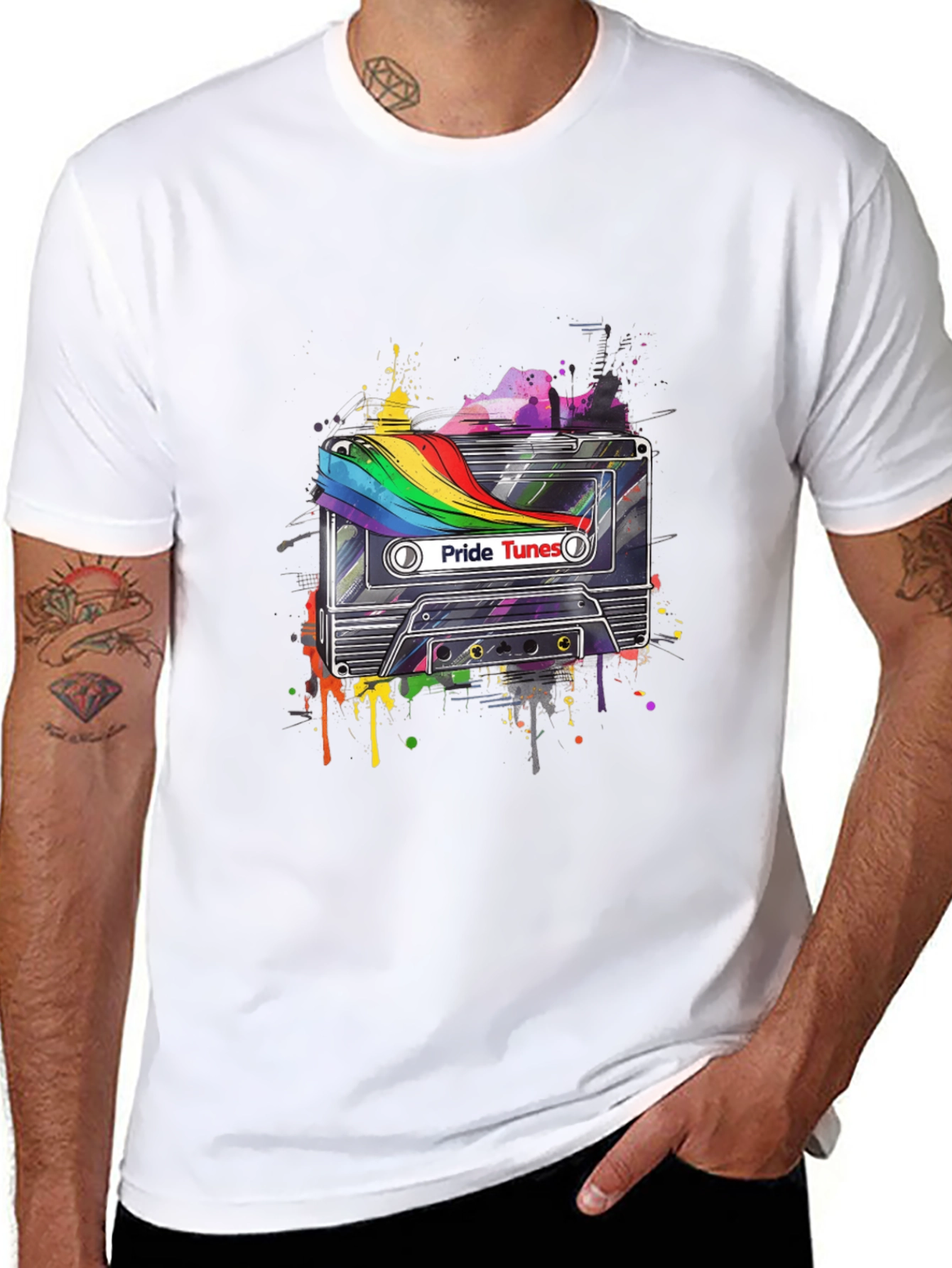 Pride Tunes Graphic Tee - Retro Cassette Design