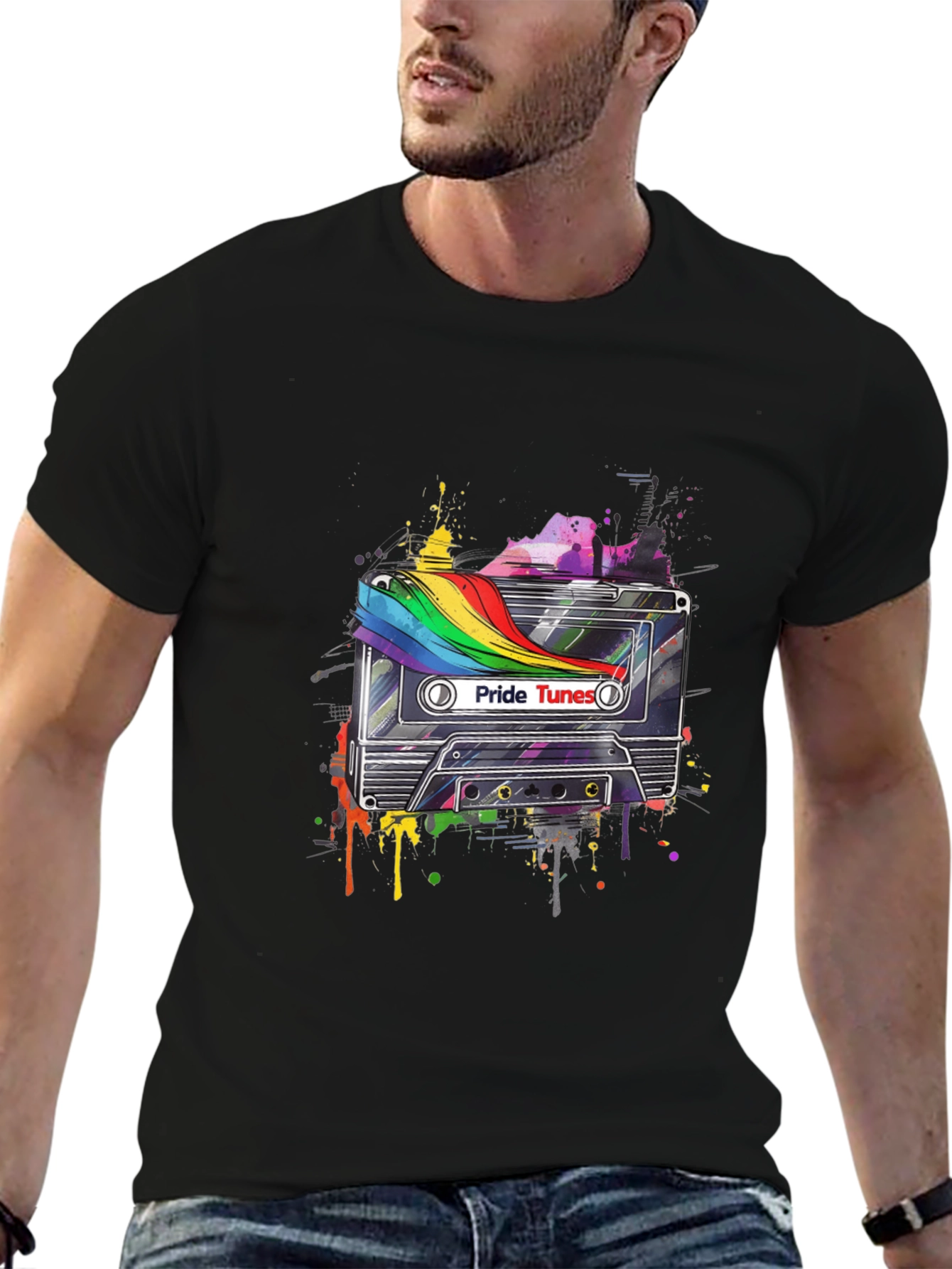 Pride Tunes Graphic Tee - Retro Cassette Design