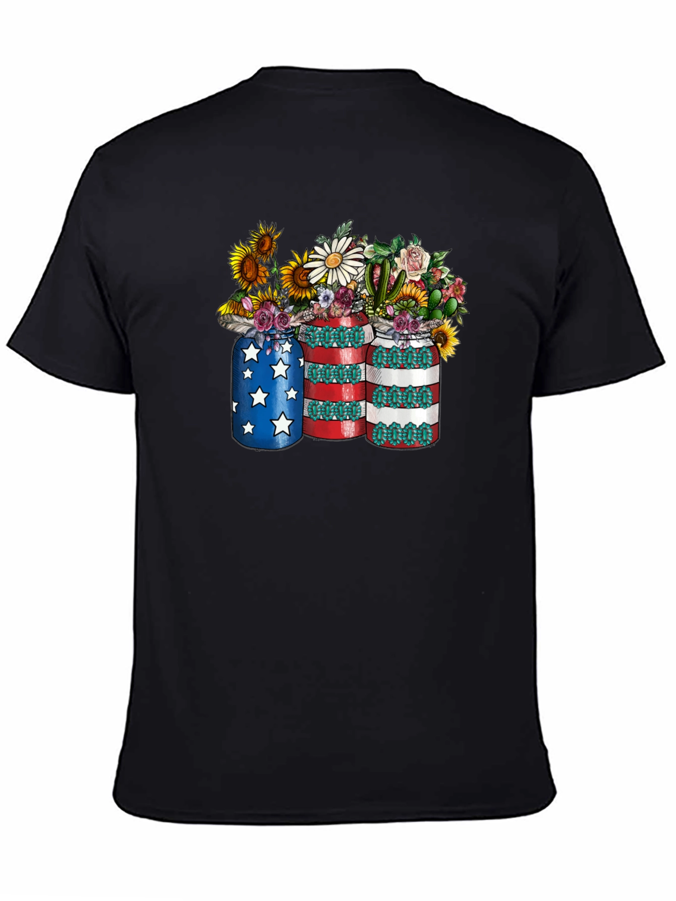 Patriotic Floral Mason Jar T-Shirt