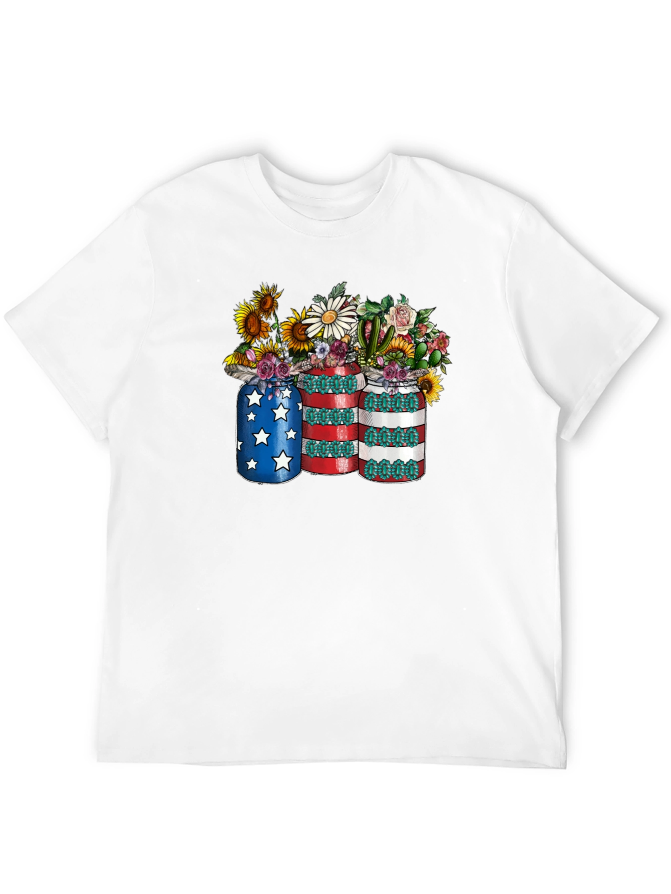 Patriotic Floral Mason Jar T-Shirt