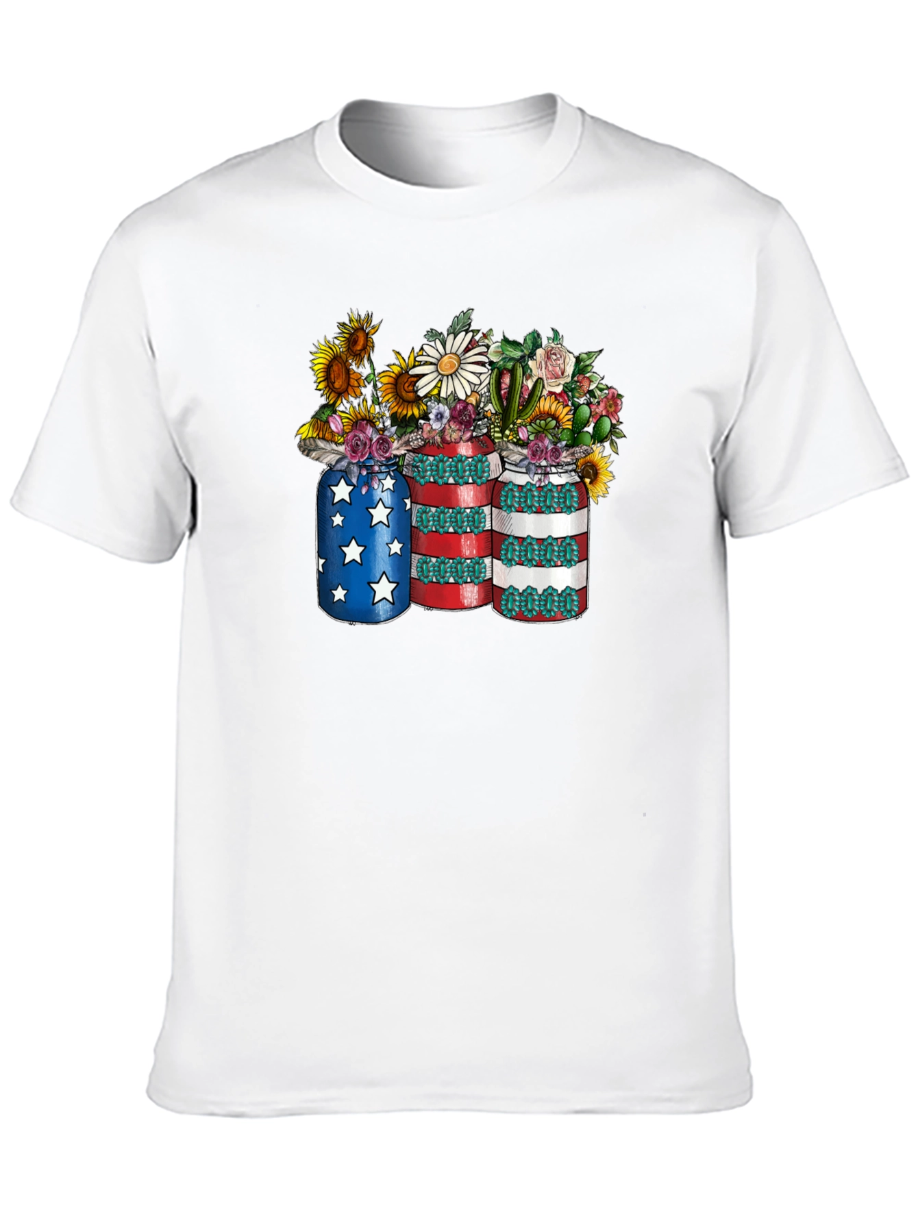 Patriotic Floral Mason Jar T-Shirt