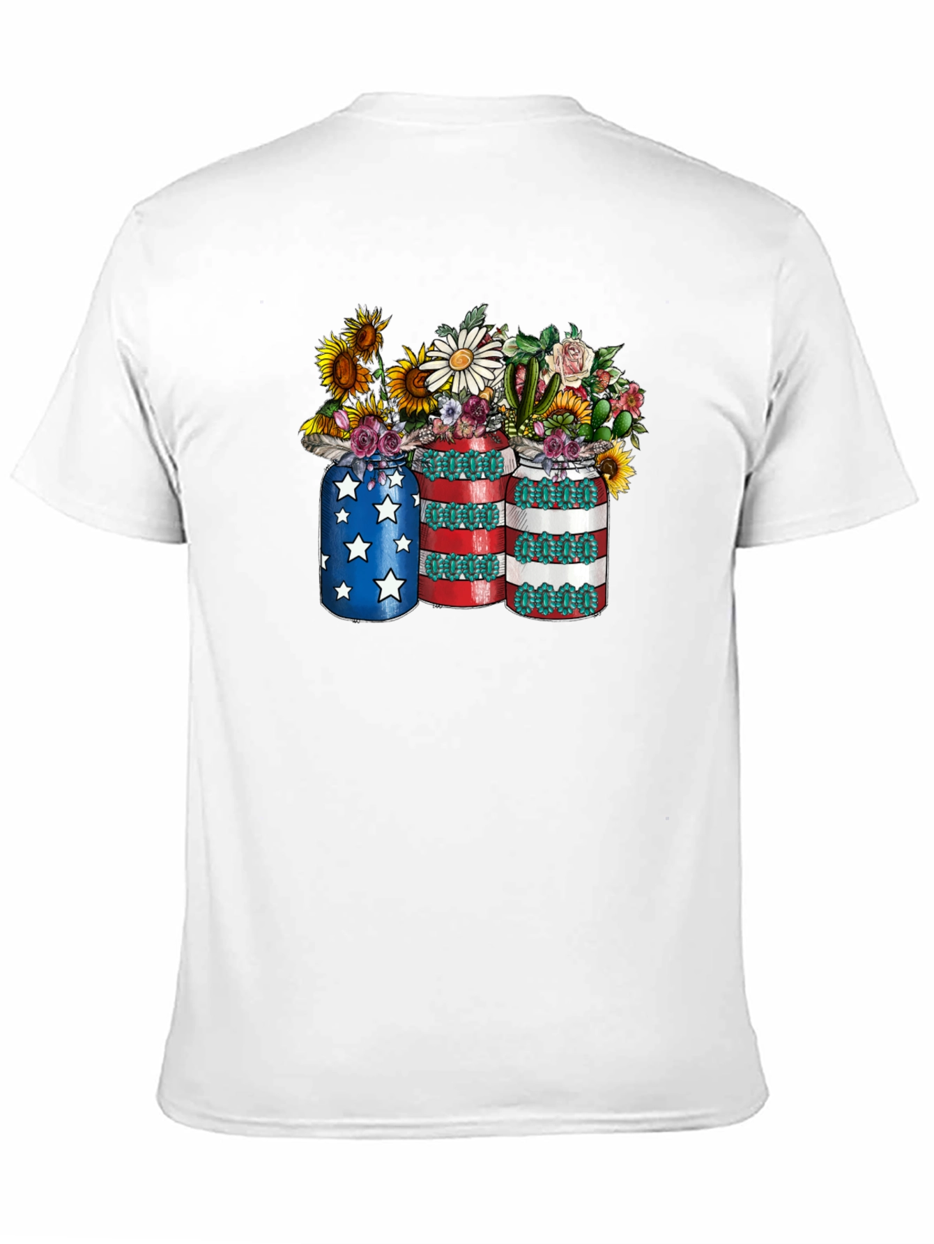Patriotic Floral Mason Jar T-Shirt