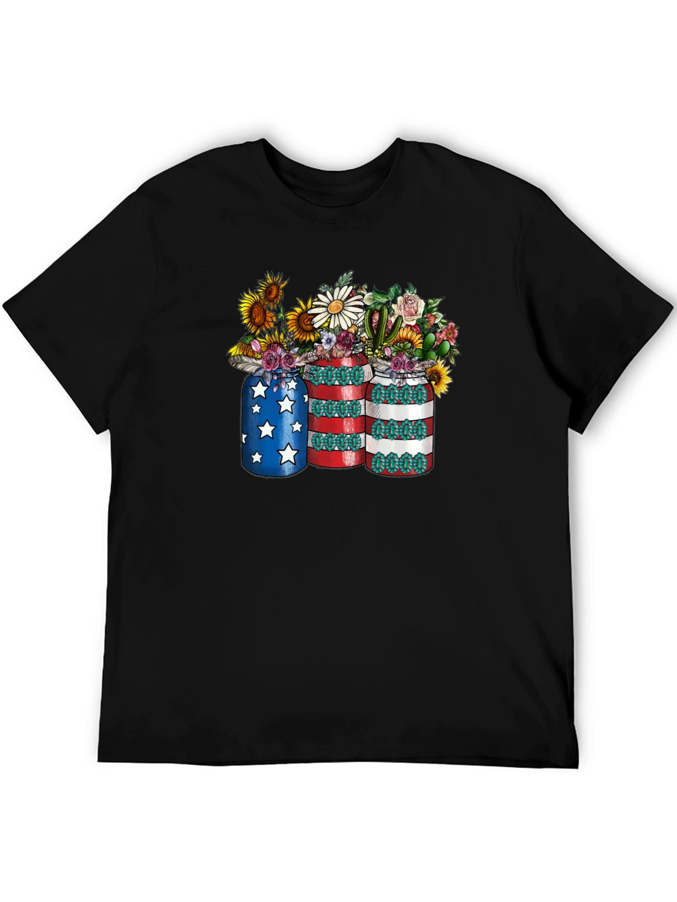 Patriotic Floral Mason Jar T-Shirt