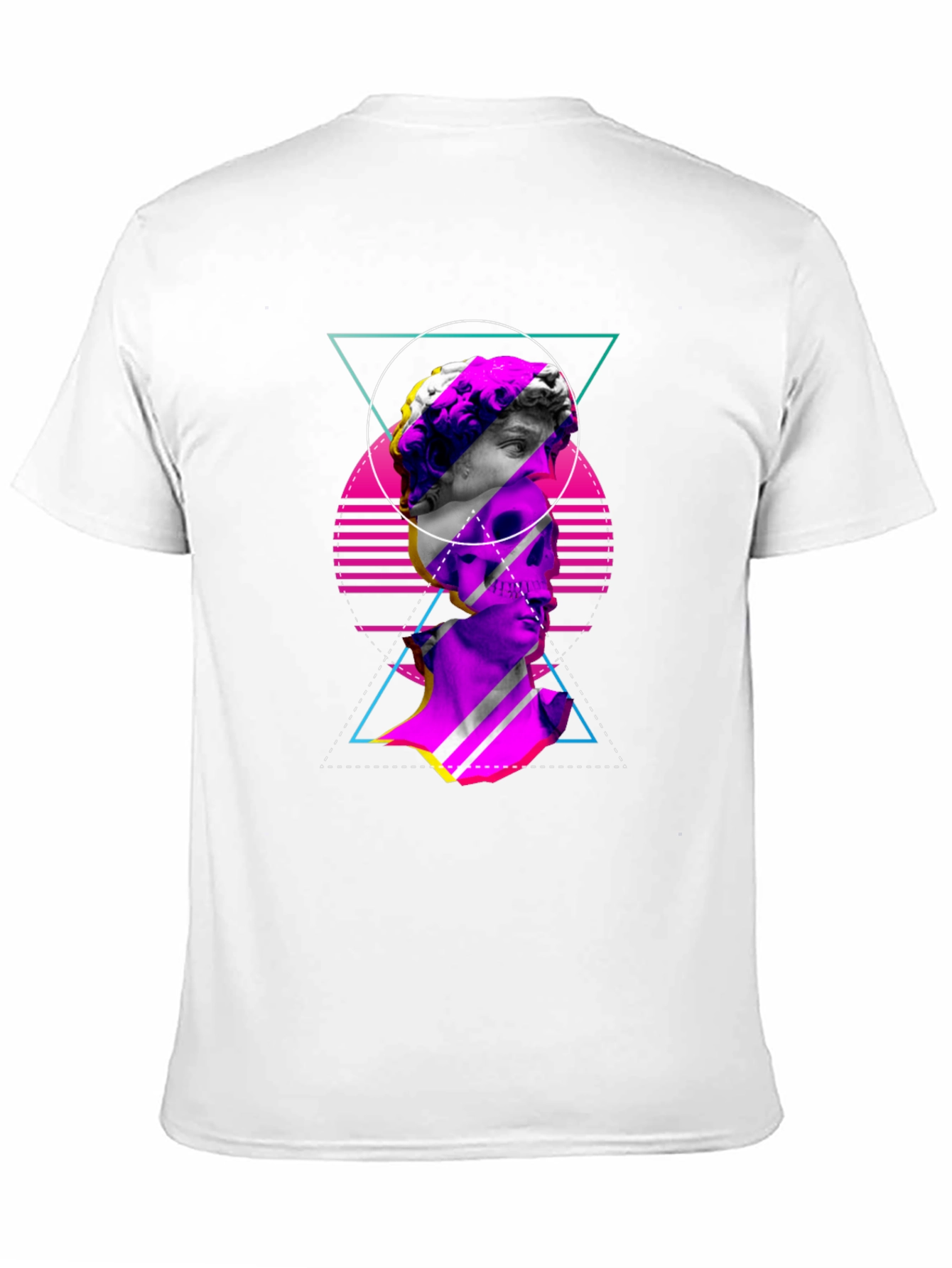 Vaporwave Statue Graphic Tee - Edgy Mens T-Shirt