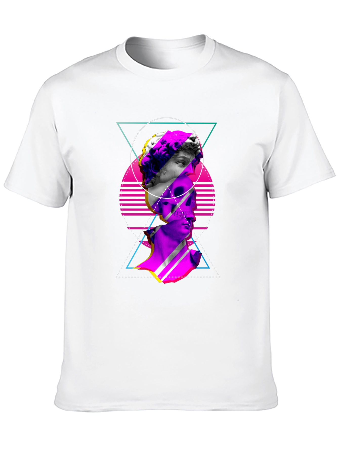 Vaporwave Statue Graphic Tee - Edgy Mens T-Shirt