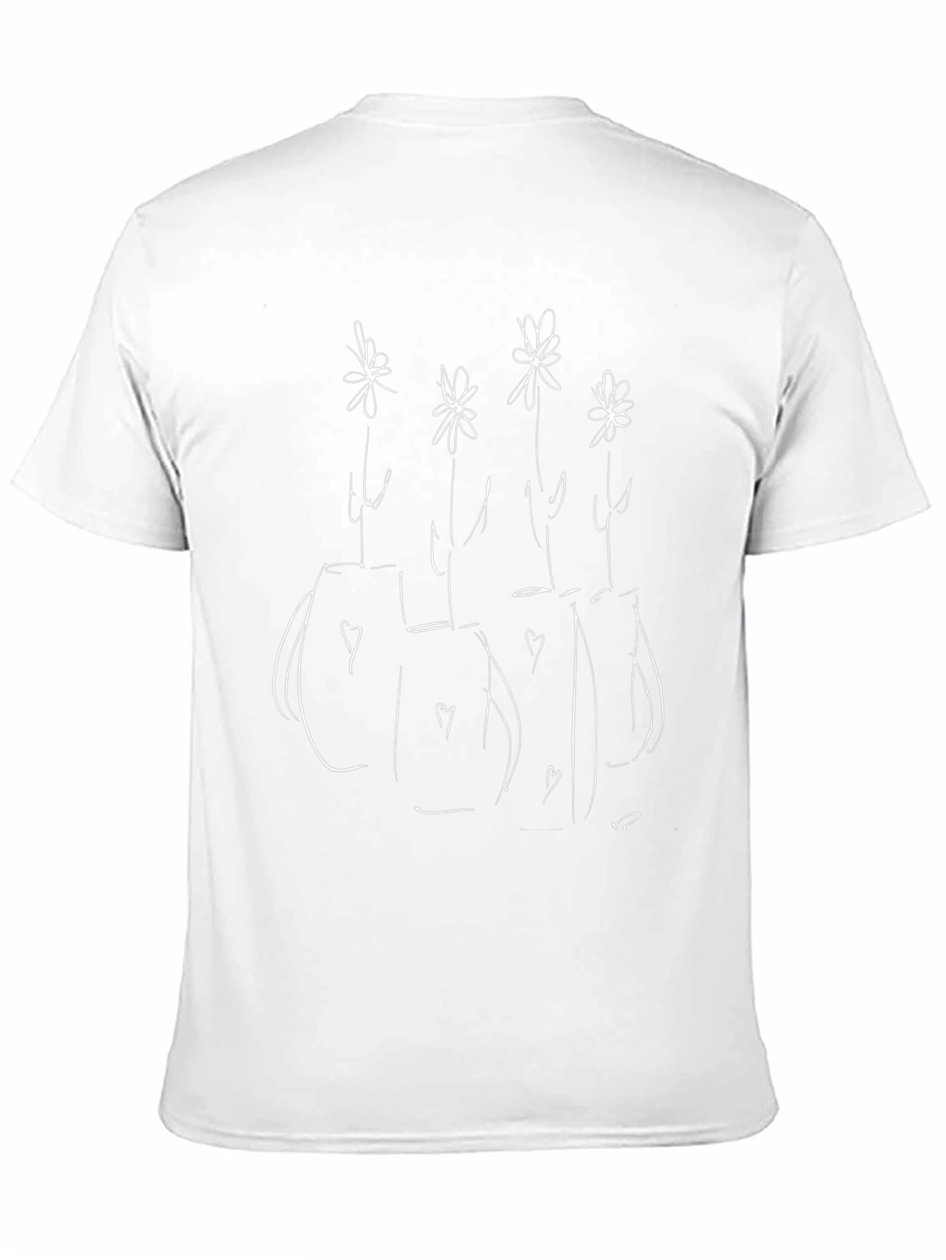 Floral Sketch Black Graphic T-Shirt