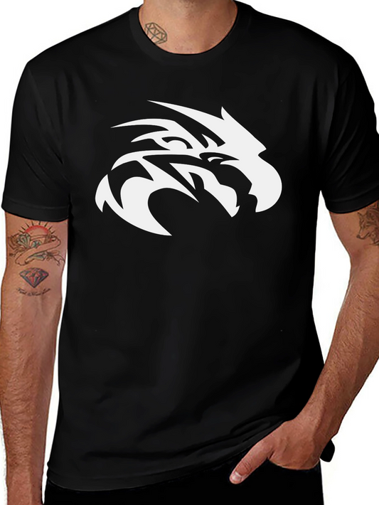Black T-Shirt with White Eagle Head Graphic