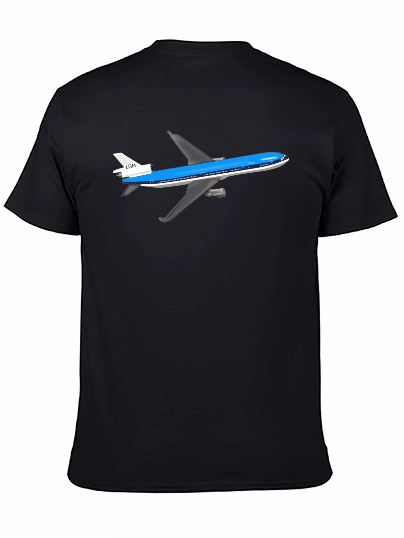 Airplane Graphic Tee - Black Cotton T-Shirt