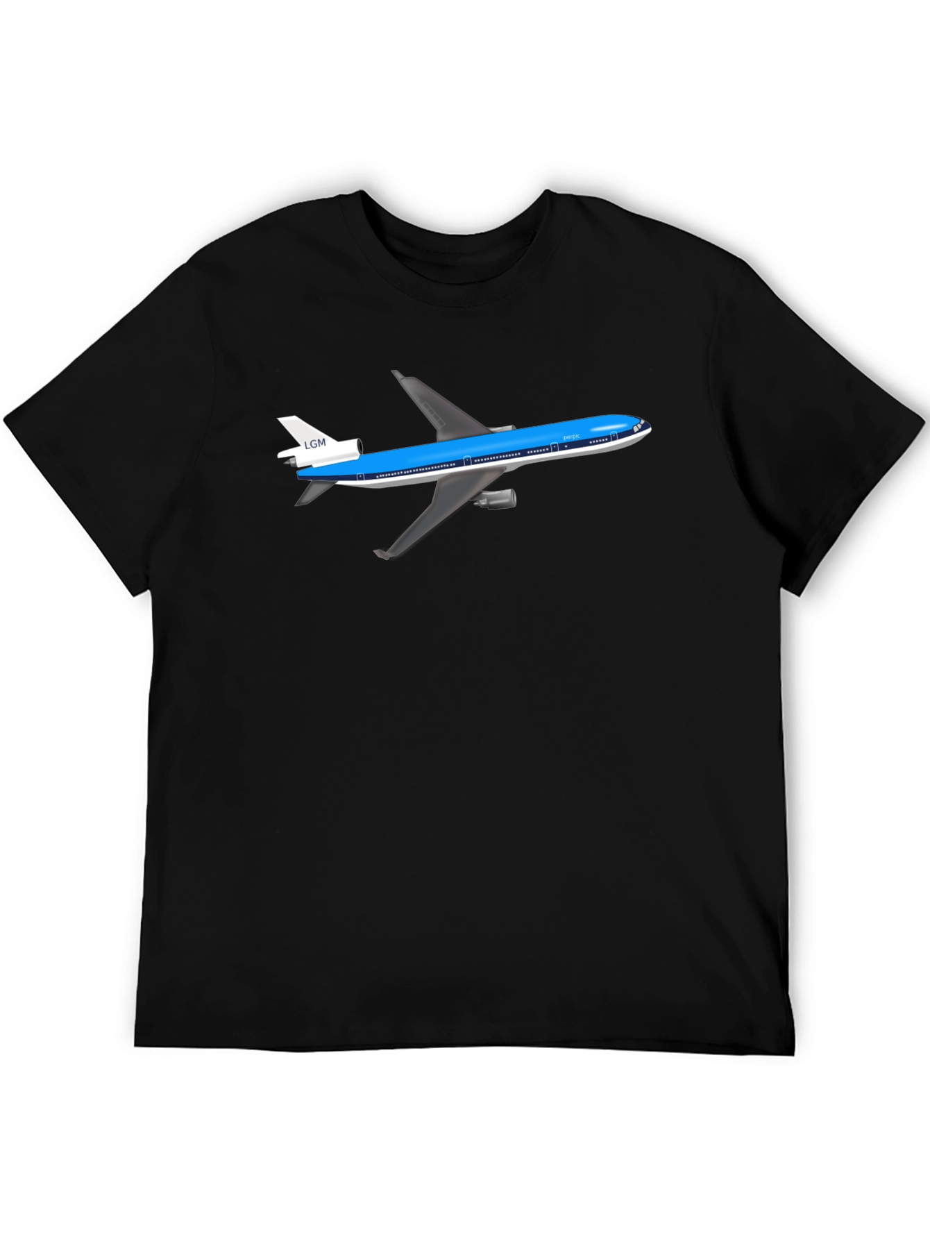 Airplane Graphic Tee - Black Cotton T-Shirt