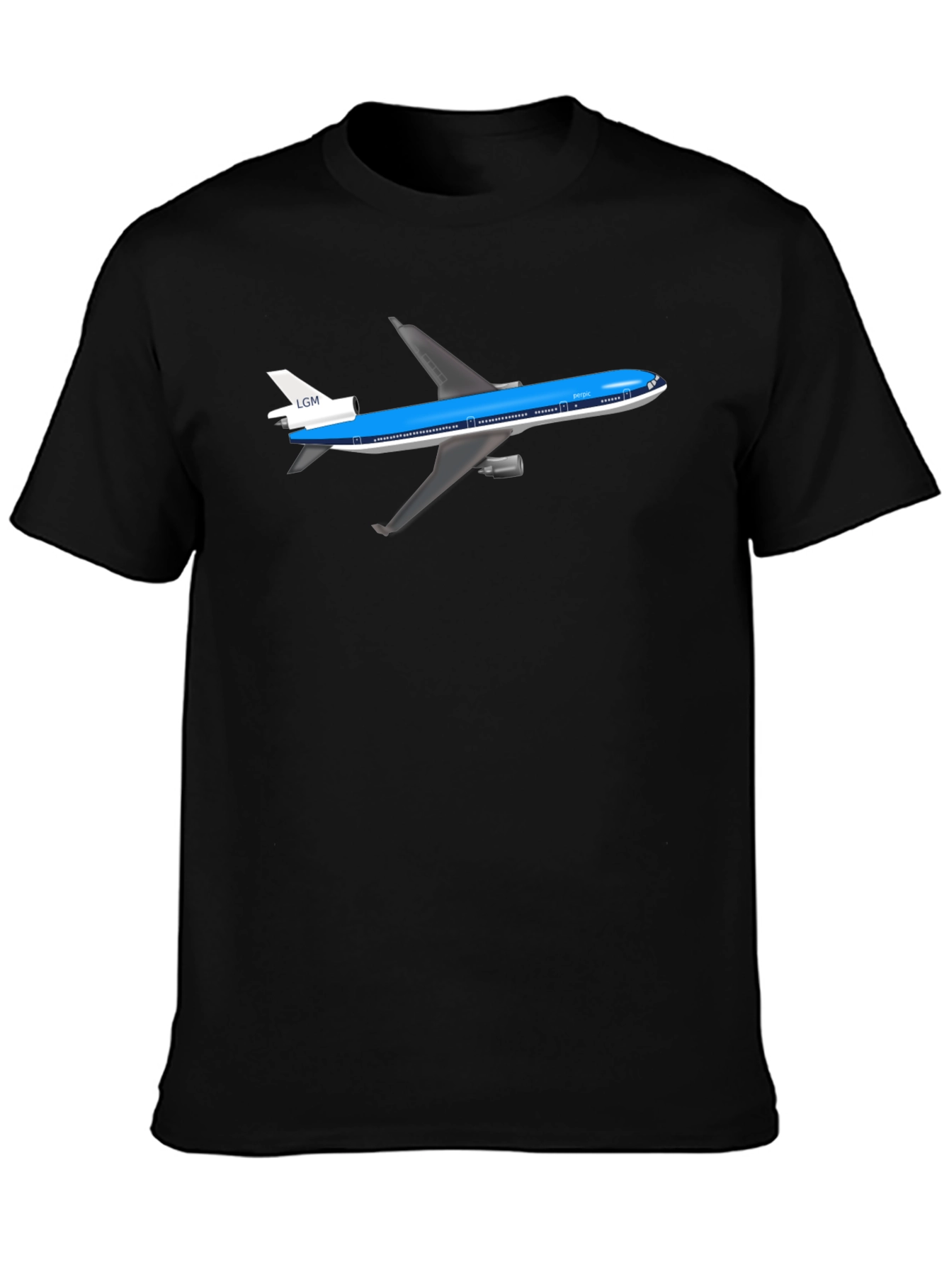Airplane Graphic Tee - Black Cotton T-Shirt