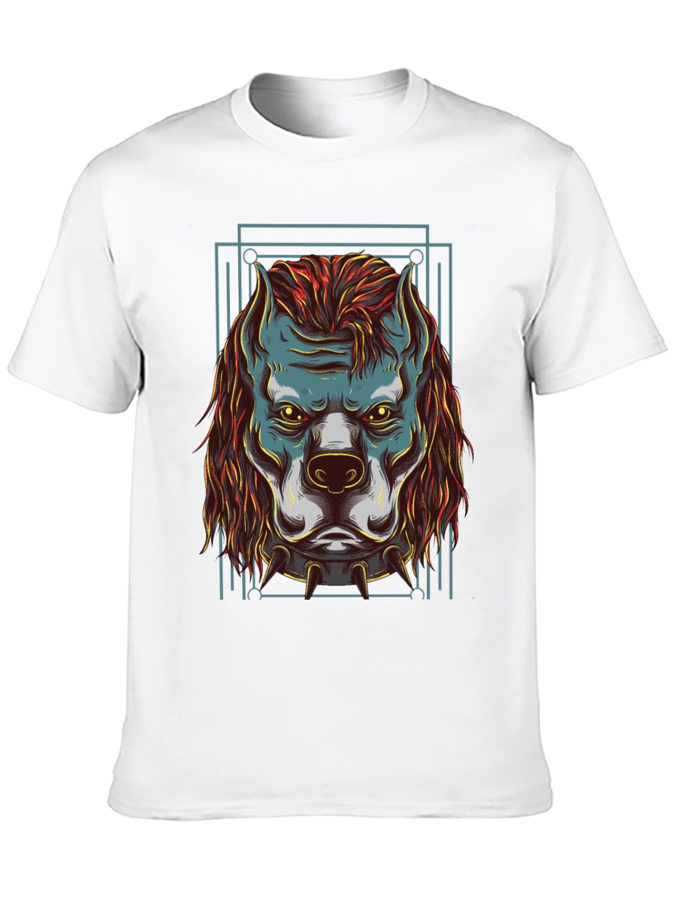 Mens Black Graphic Tee - Dog Head