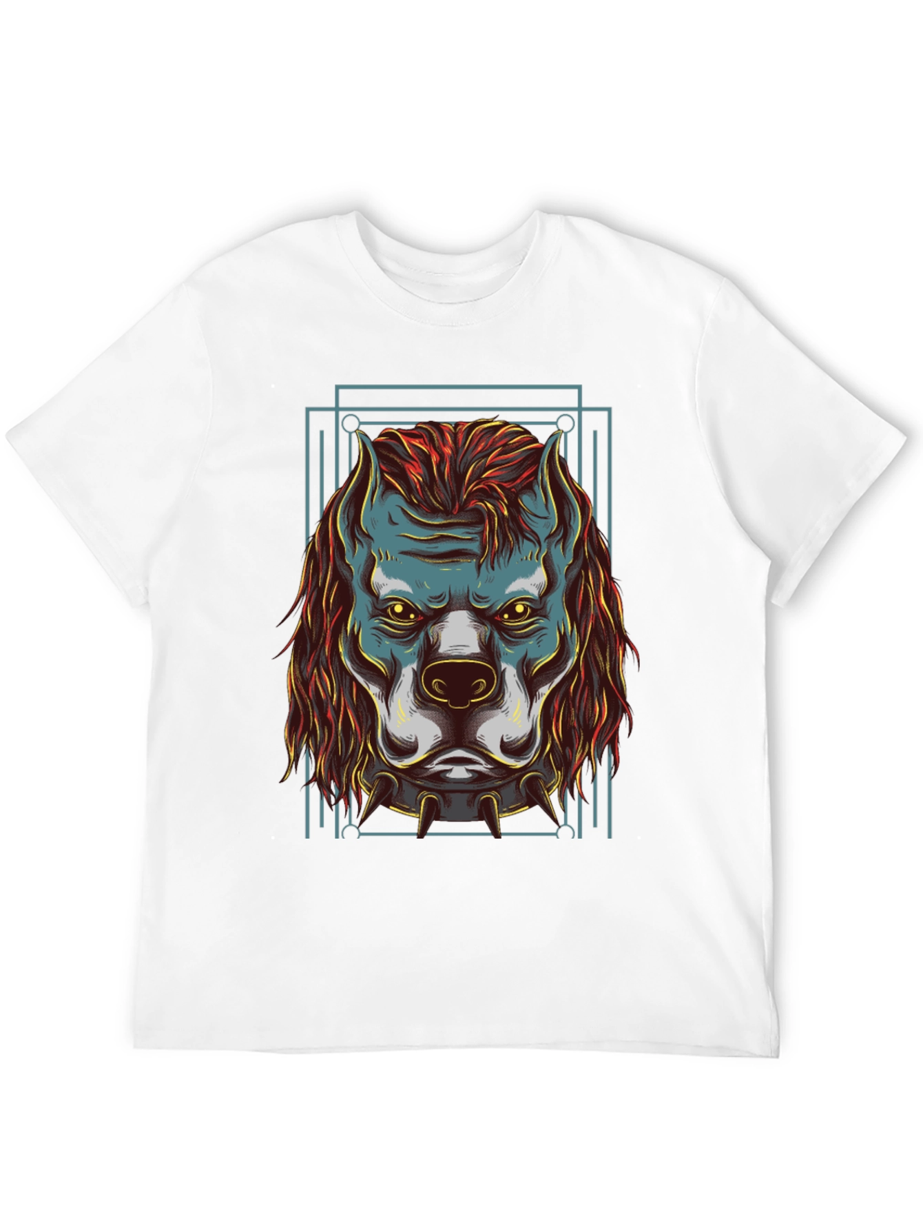 Mens Black Graphic Tee - Dog Head