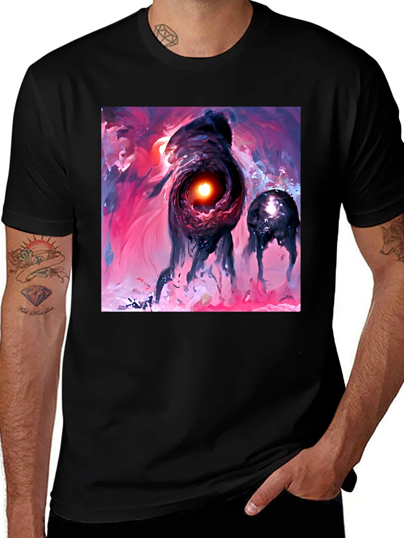 Abstract Art Black T-Shirt