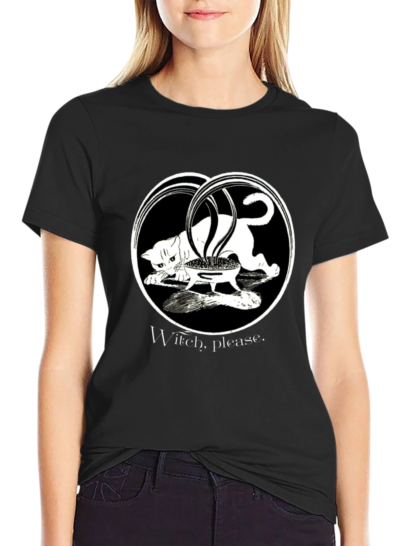 Witch Please Cat Cauldron T-Shirt