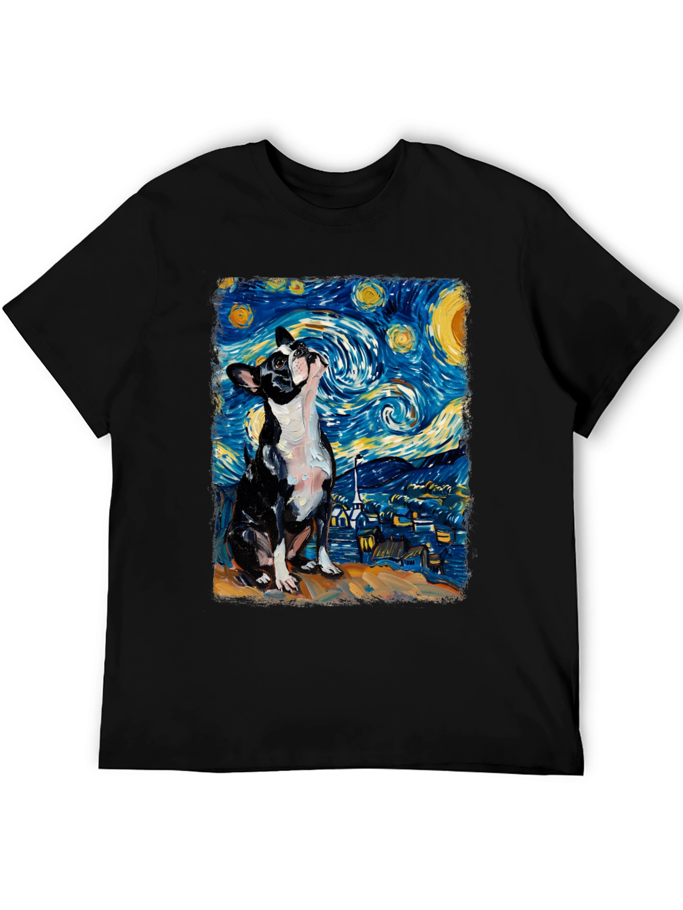 Starry Night Boston Terrier Graphic Tee