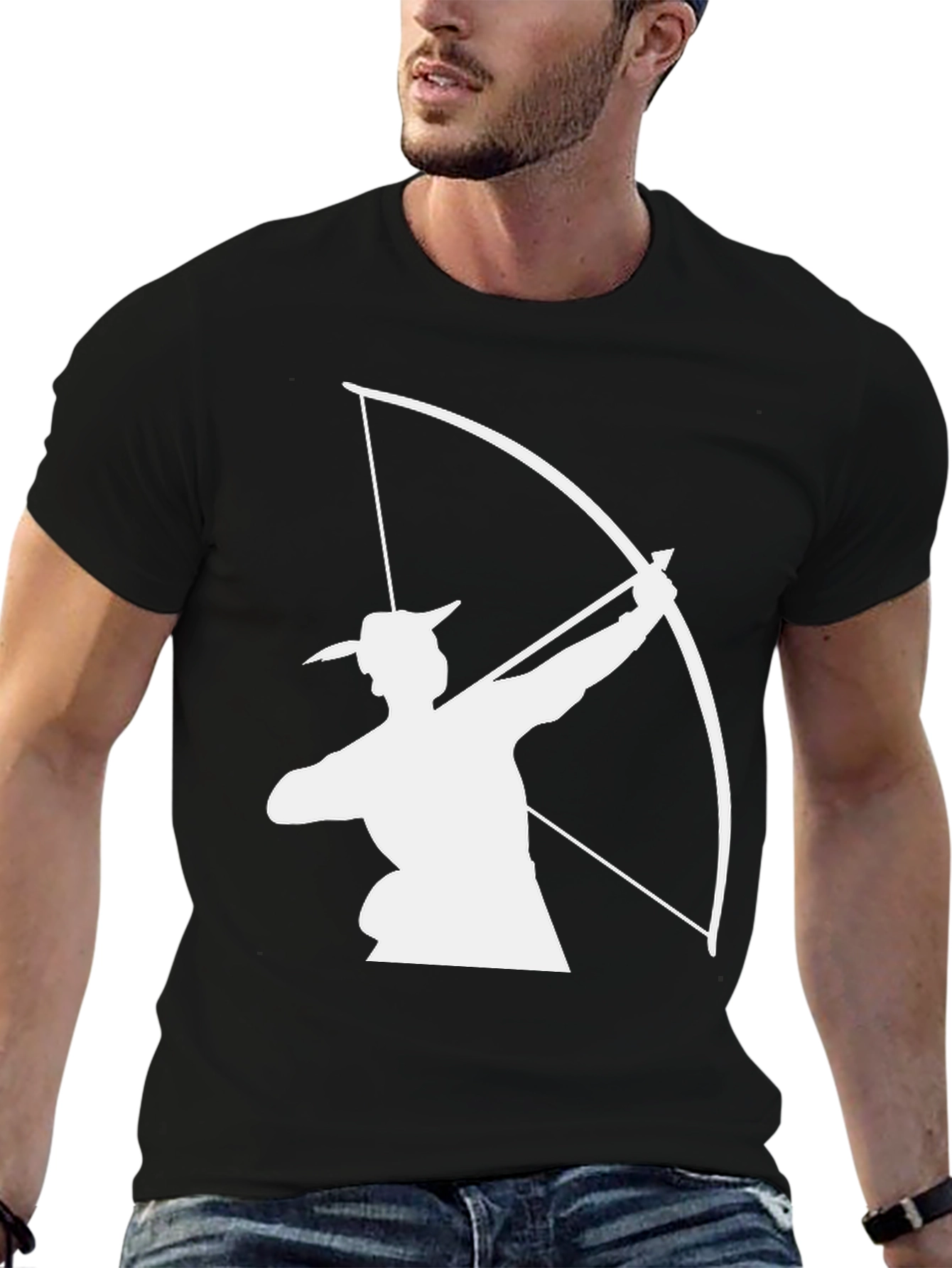 Archery T-Shirt - Black Bow & Arrow Graphic Tee
