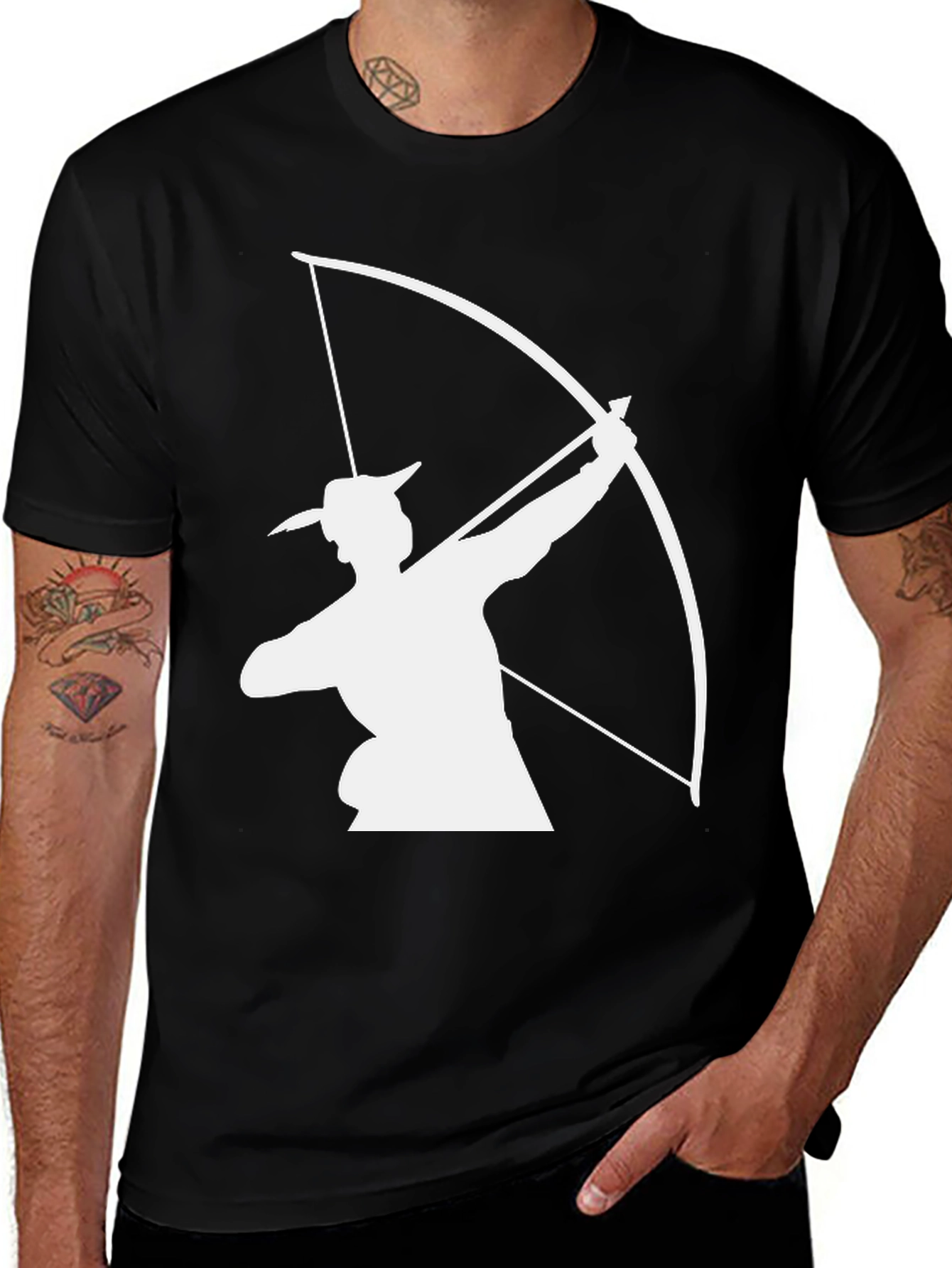 Archery T-Shirt - Black Bow & Arrow Graphic Tee