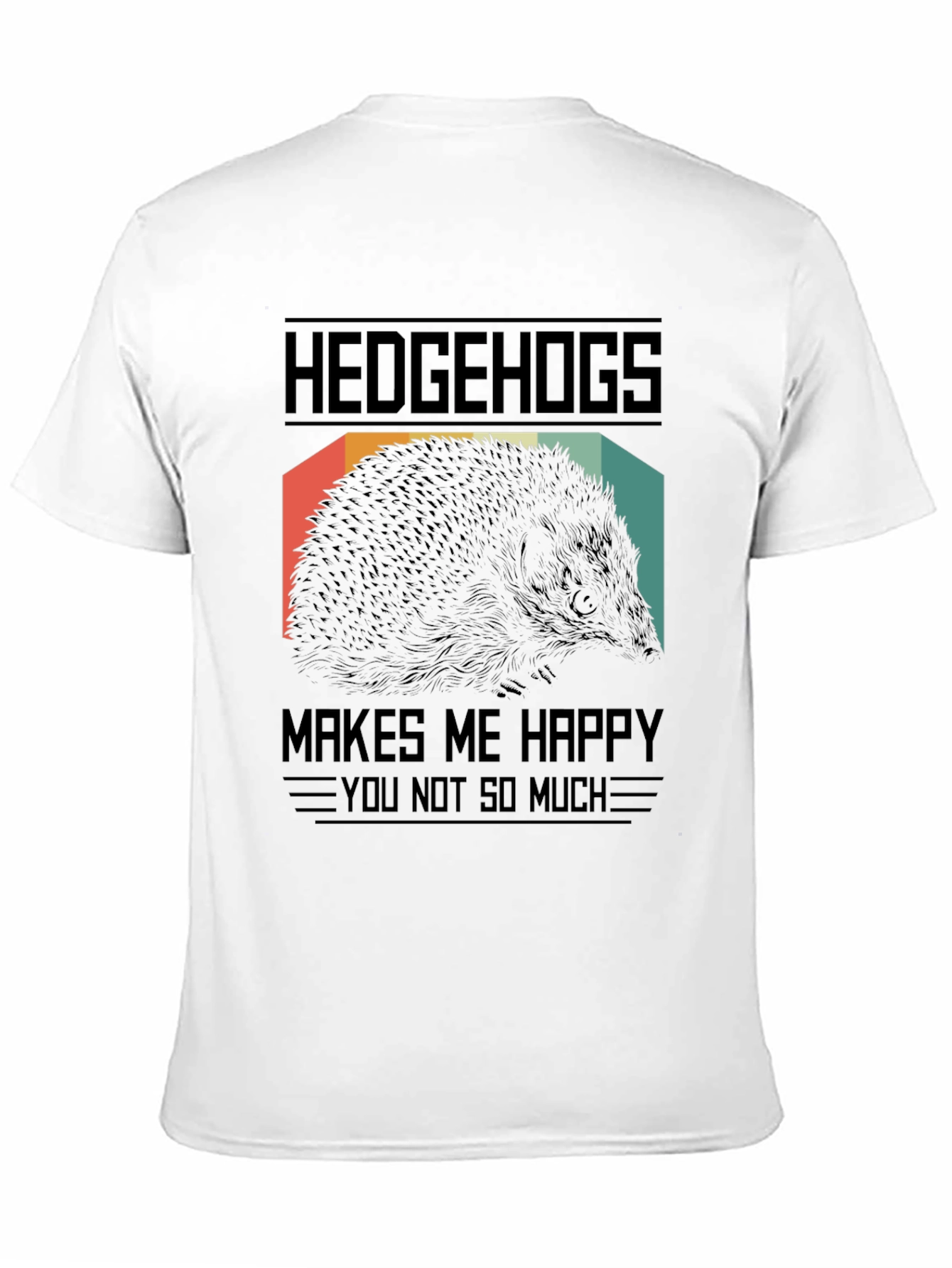 Hedgehogs Make Me Happy Black Graphic T-Shirt