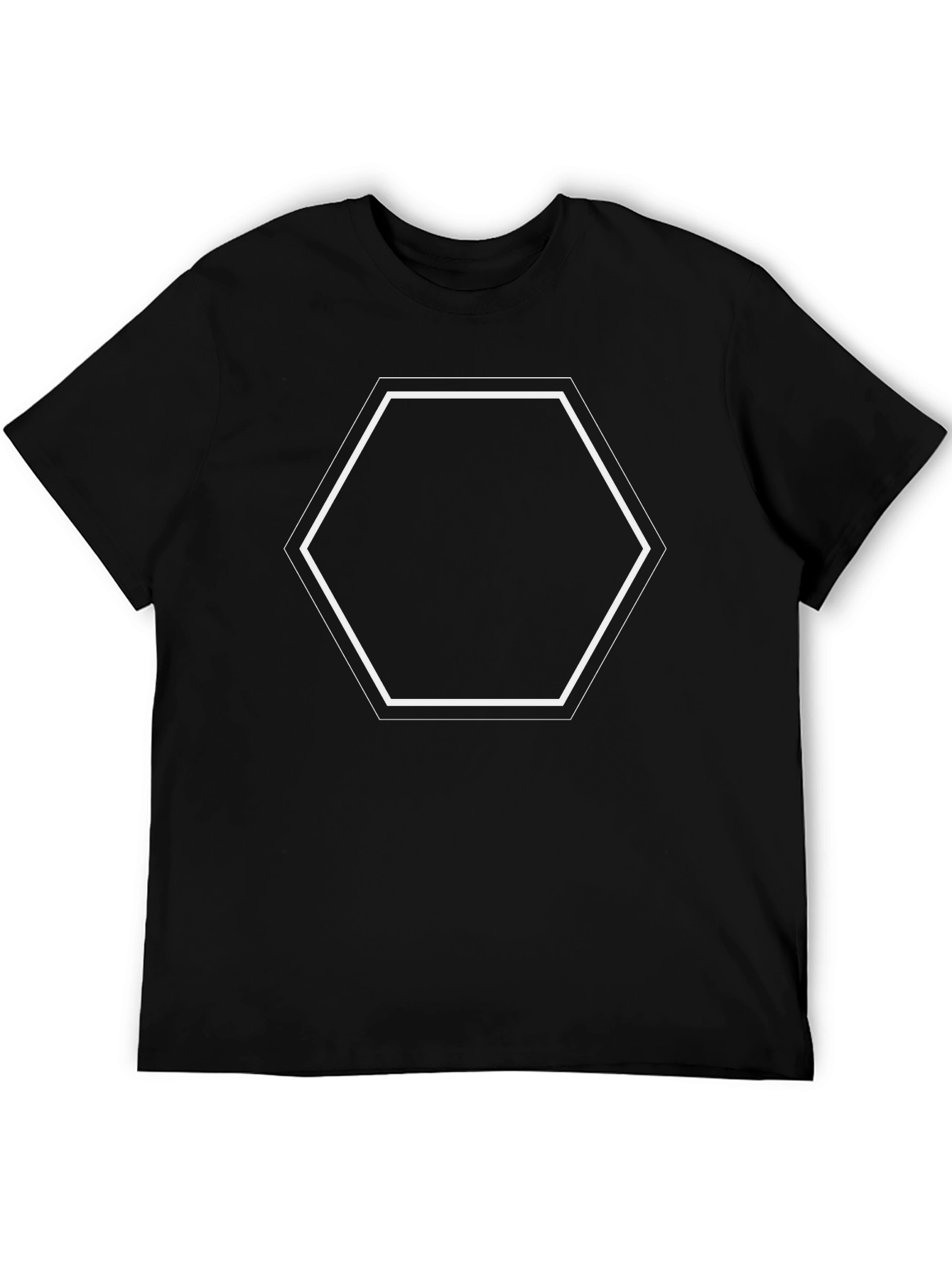 Mens Black Tee with Hexagon Graphic