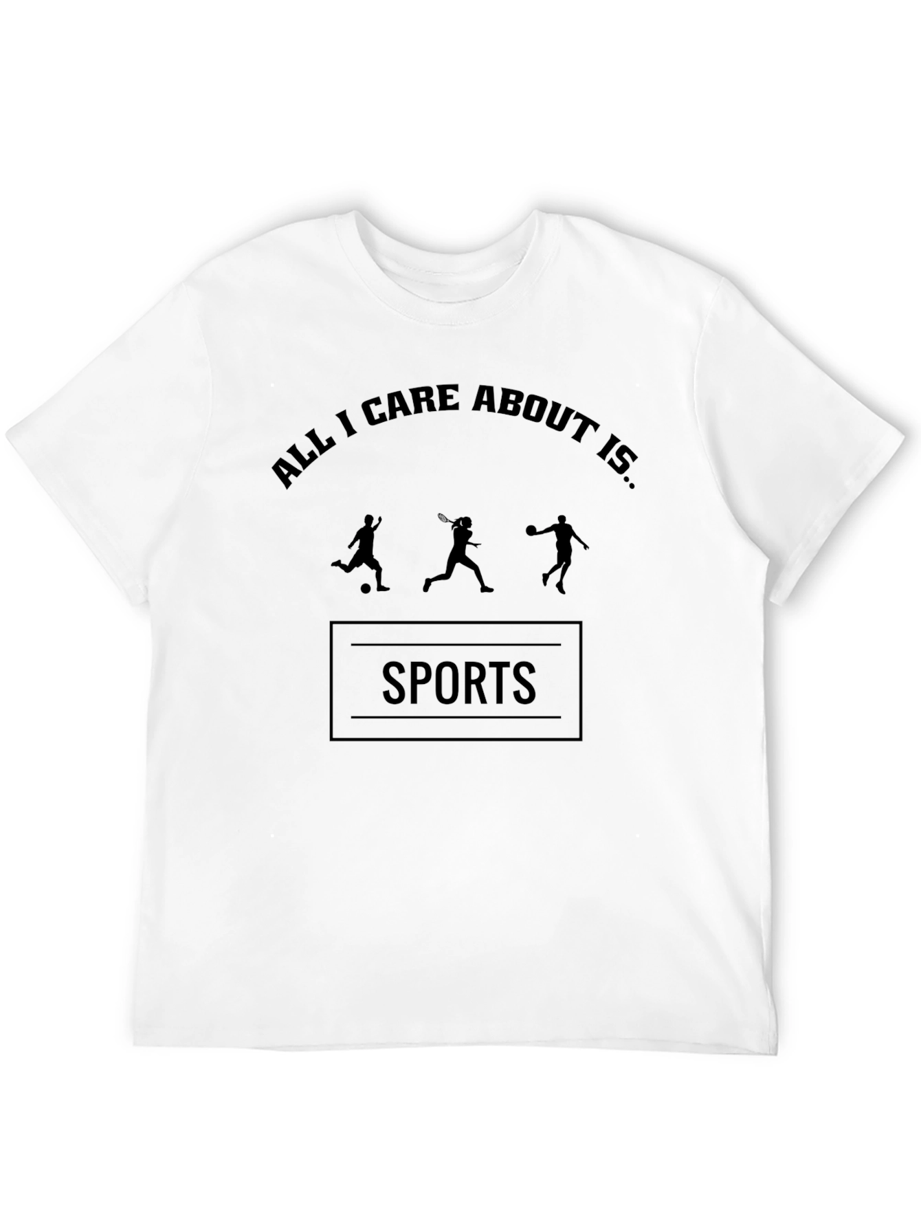 All I Care About Is Sports Black T-Shirt