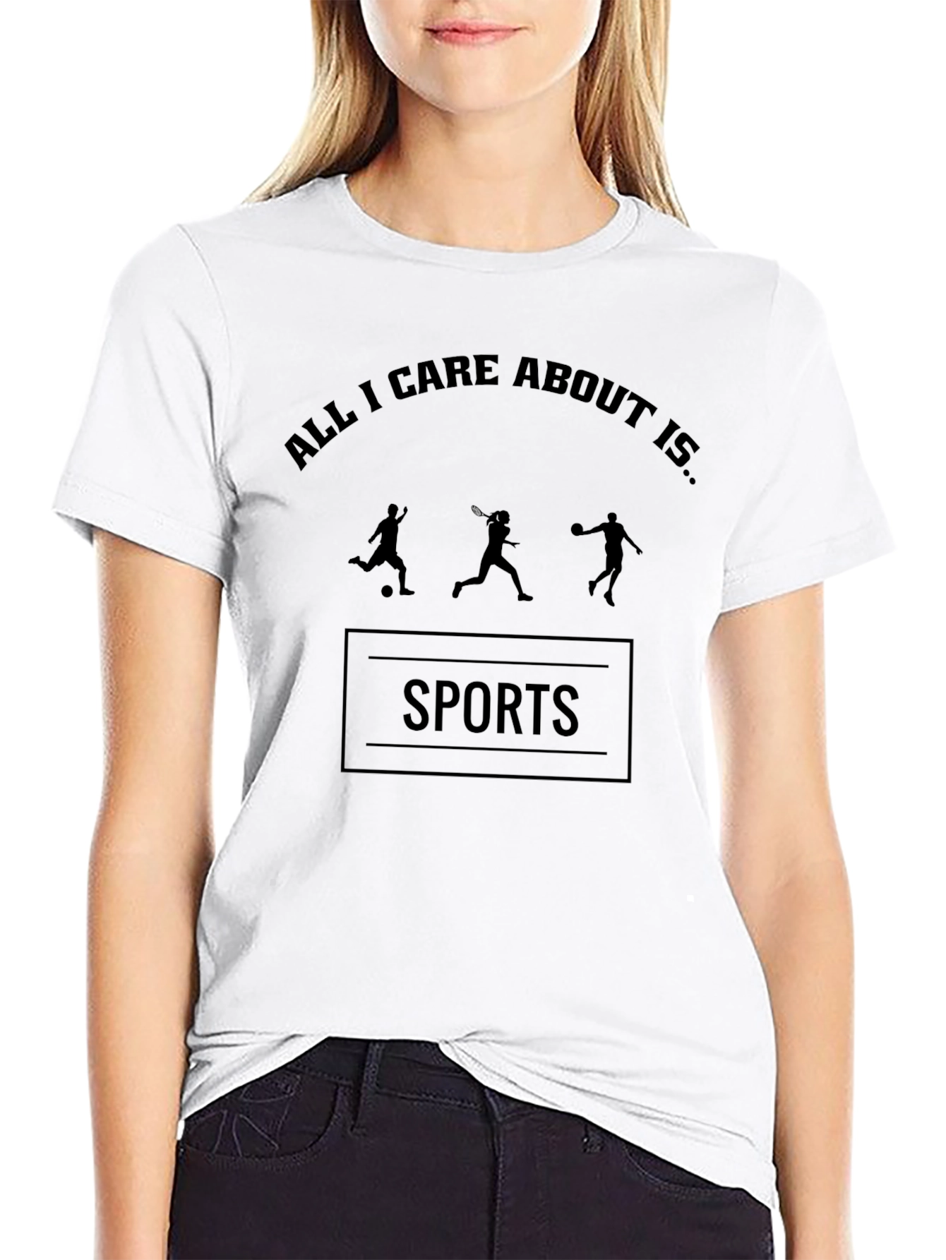 All I Care About Is Sports Black T-Shirt