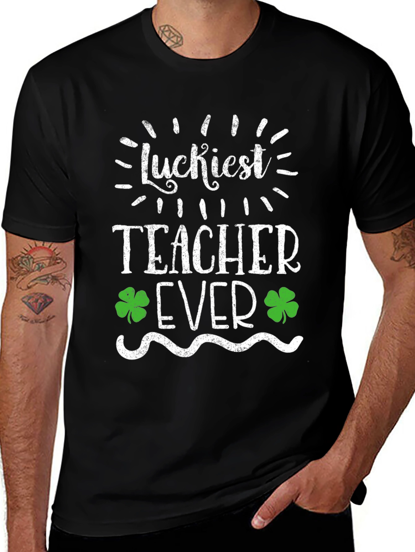 Luckiest Teacher Ever St. Patricks Day Graphic Tee