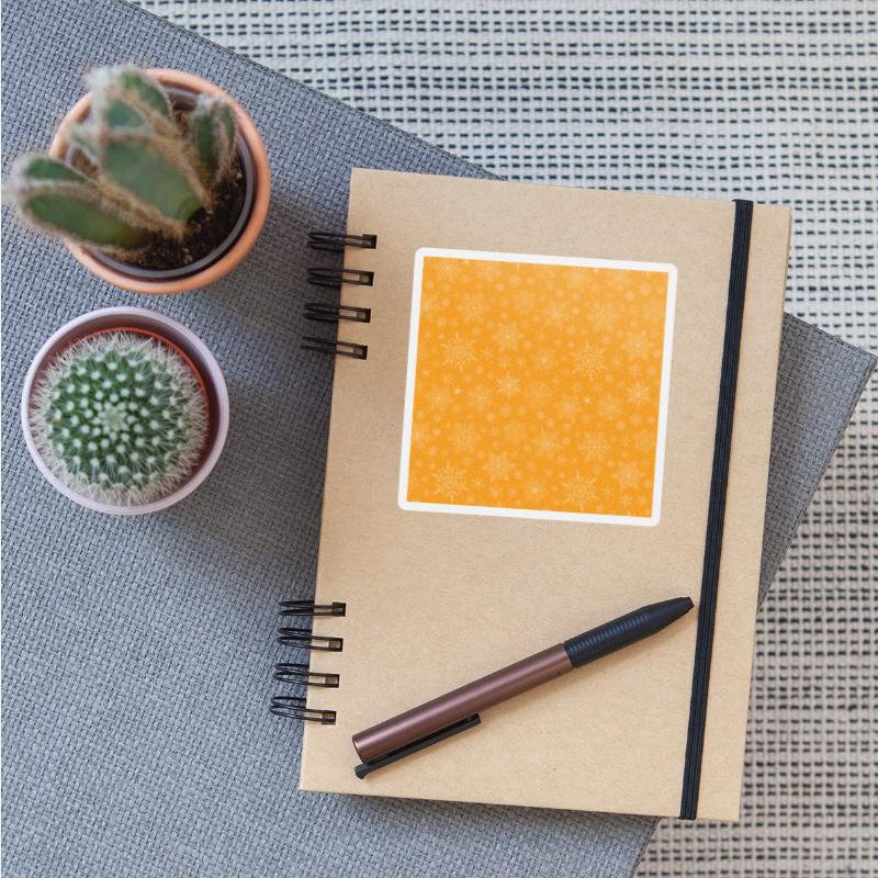 Orange Snowflakes Pattern