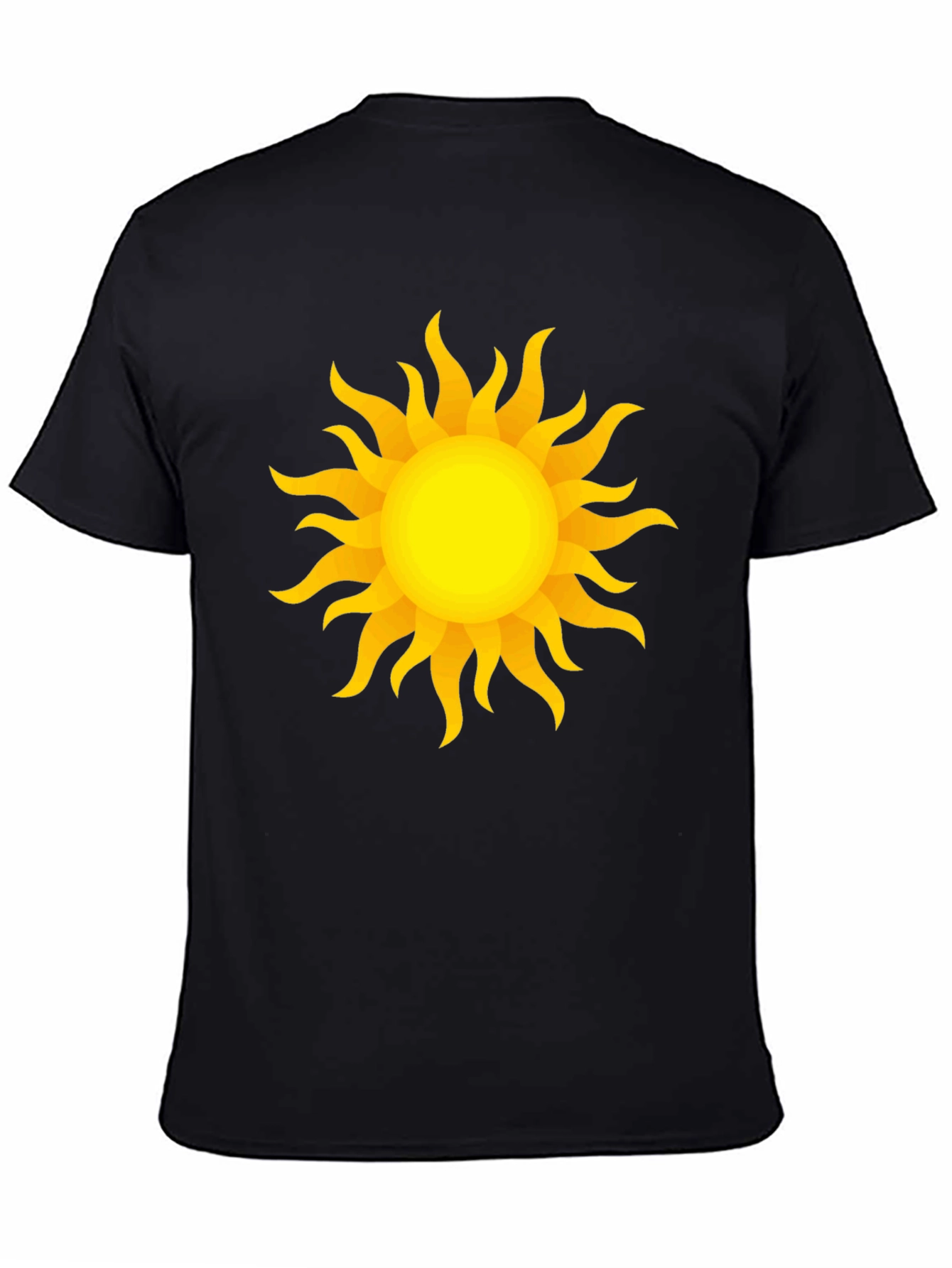 Radiant Sun Graphic Tee - Stylish Black Cotton T-Shirt