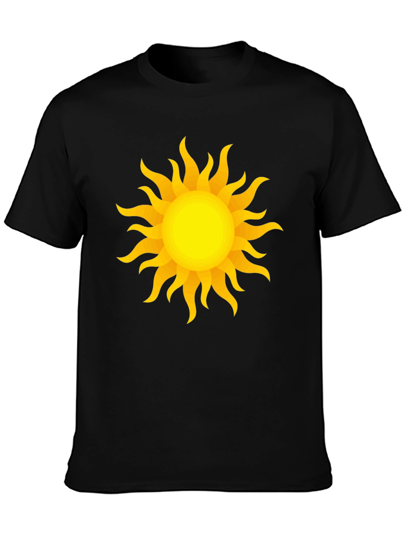 Radiant Sun Graphic Tee - Stylish Black Cotton T-Shirt