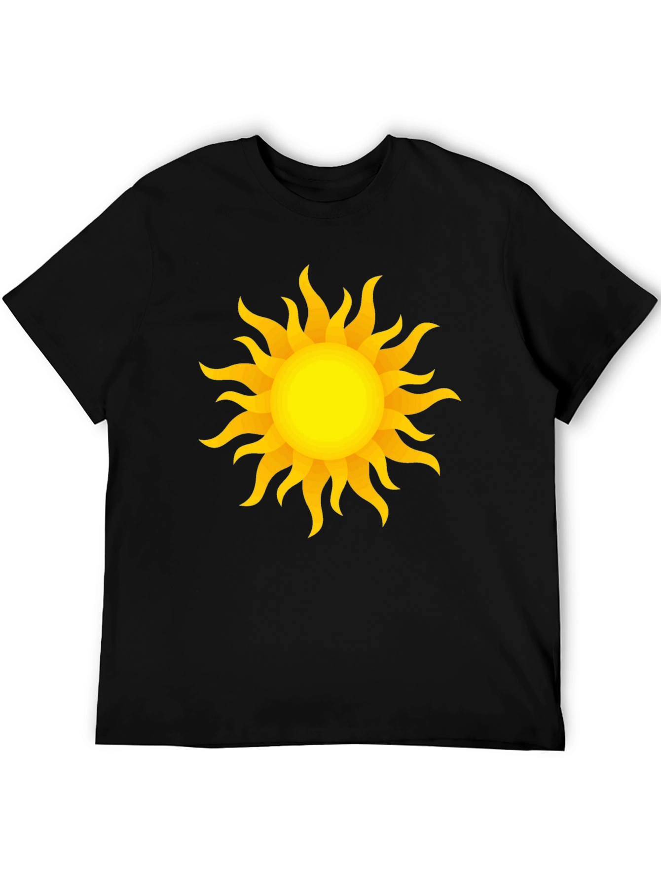 Radiant Sun Graphic Tee - Stylish Black Cotton T-Shirt