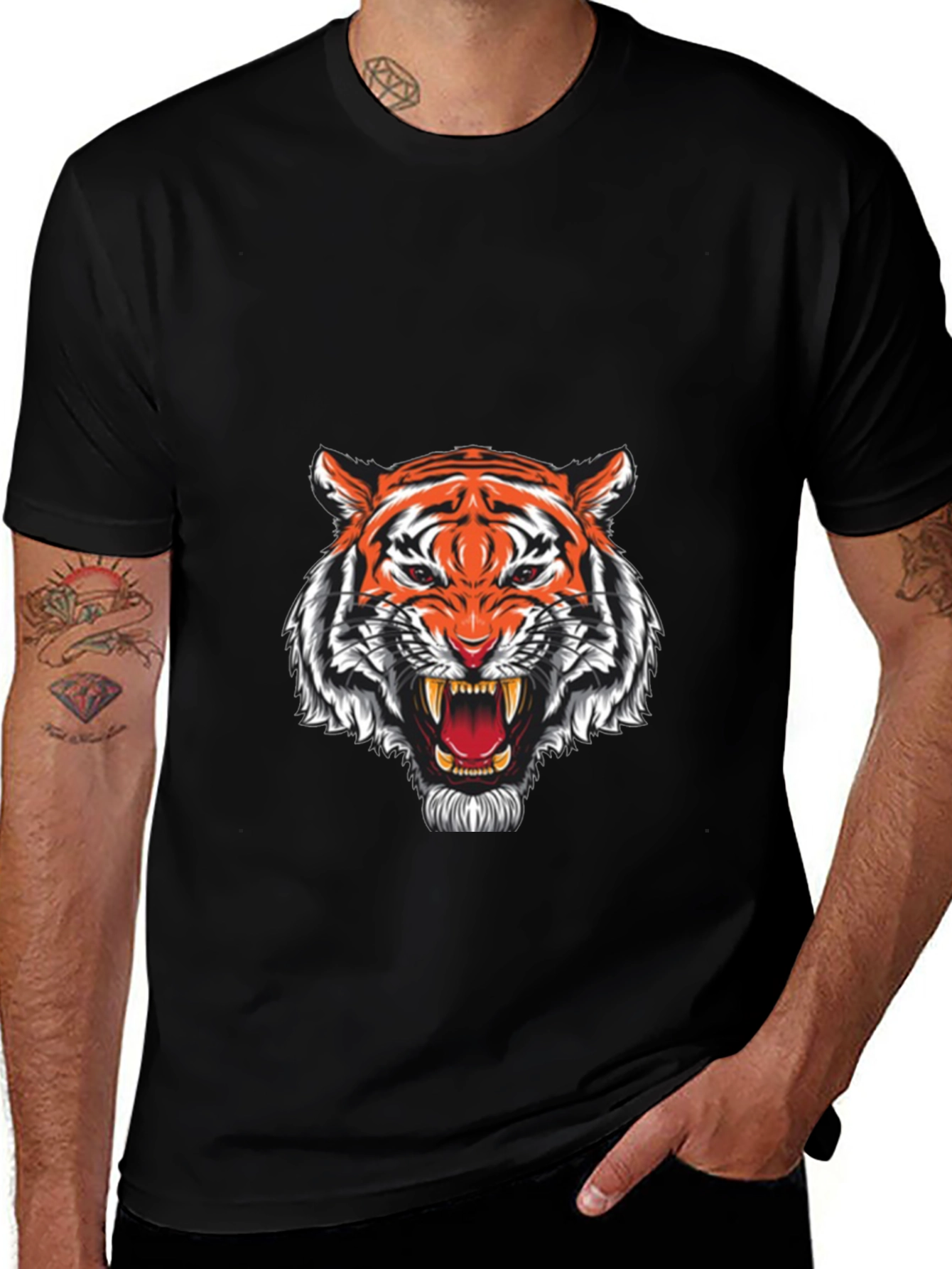 Black Tiger Graphic T-Shirt - Fierce Style