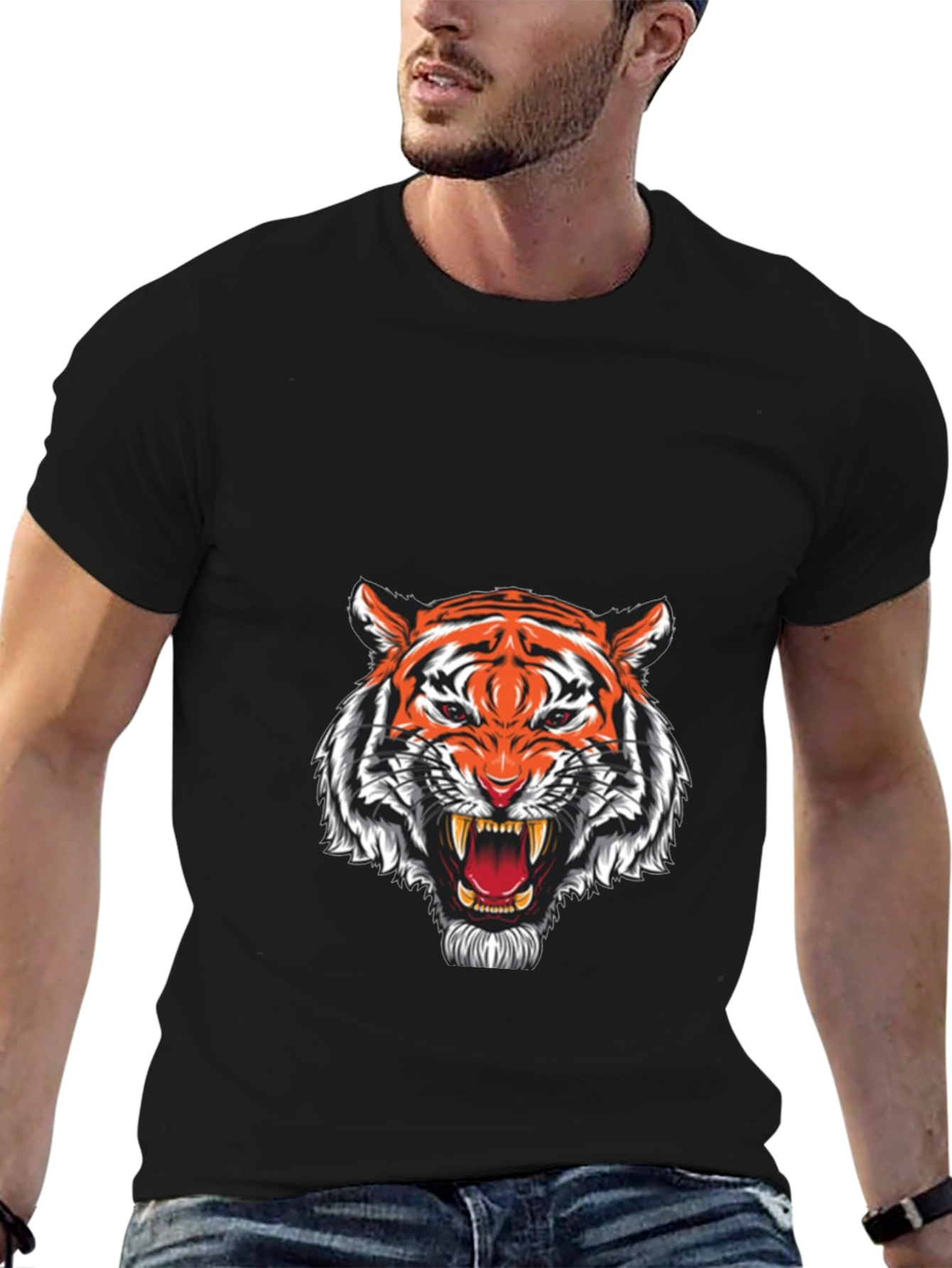Black Tiger Graphic T-Shirt - Fierce Style
