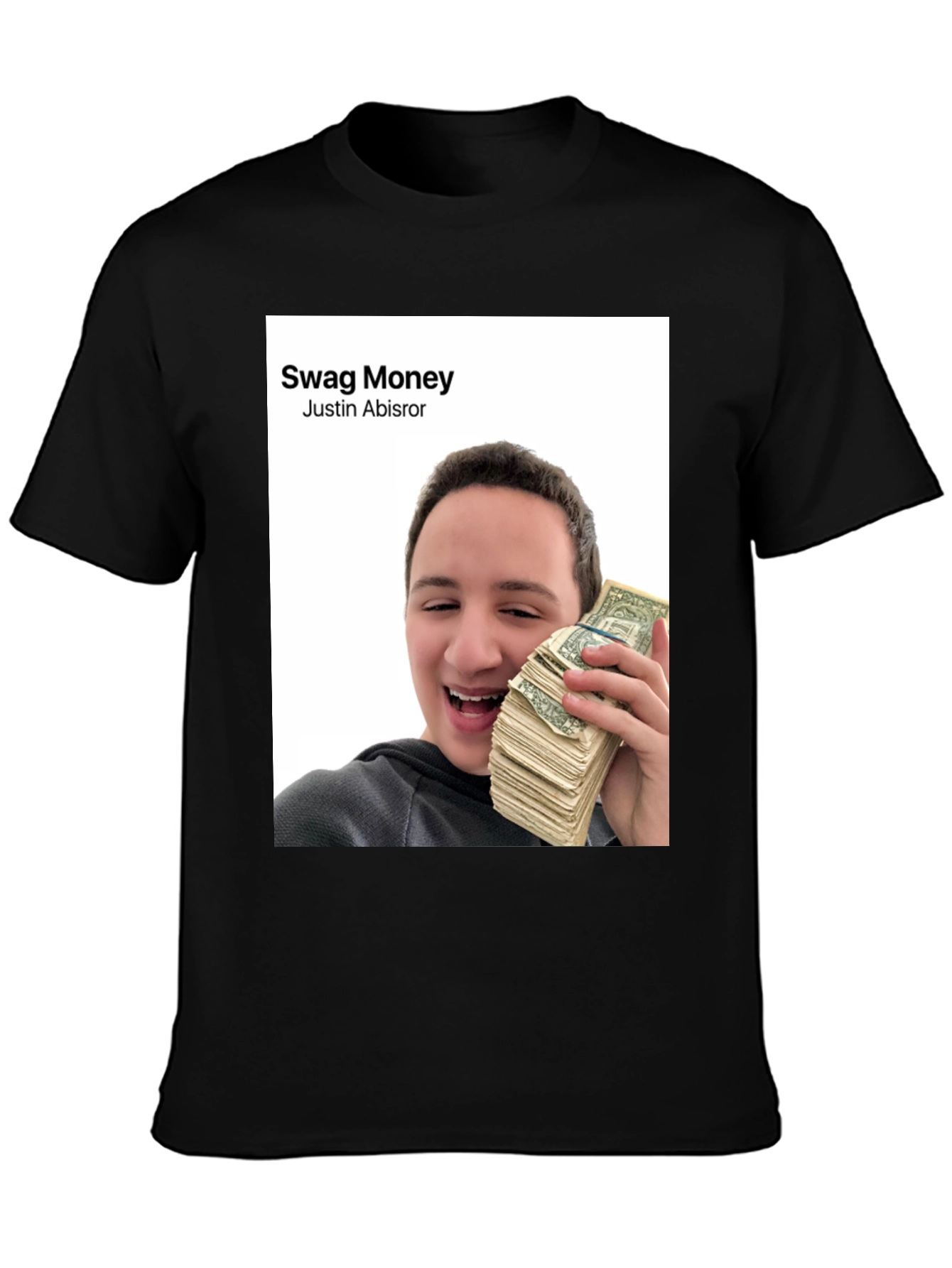Swag Money Justin Abisror Black T-Shirt