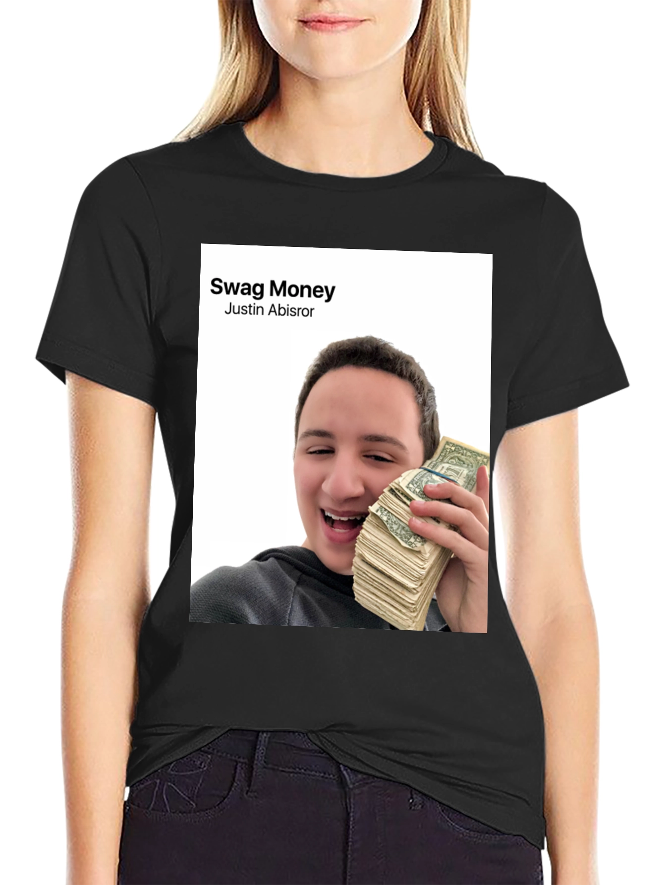 Swag Money Justin Abisror Black T-Shirt