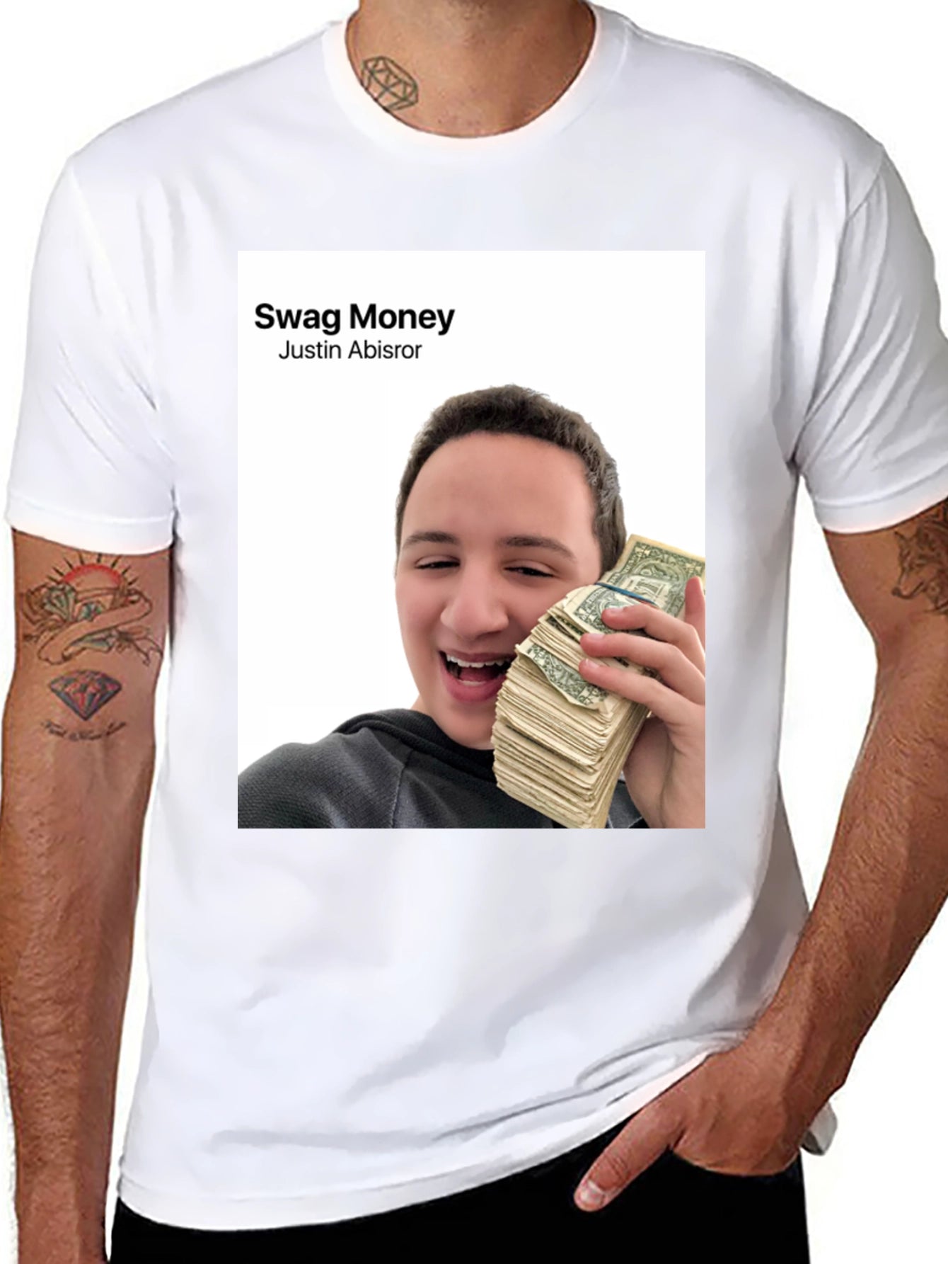 Swag Money Justin Abisror Black T-Shirt