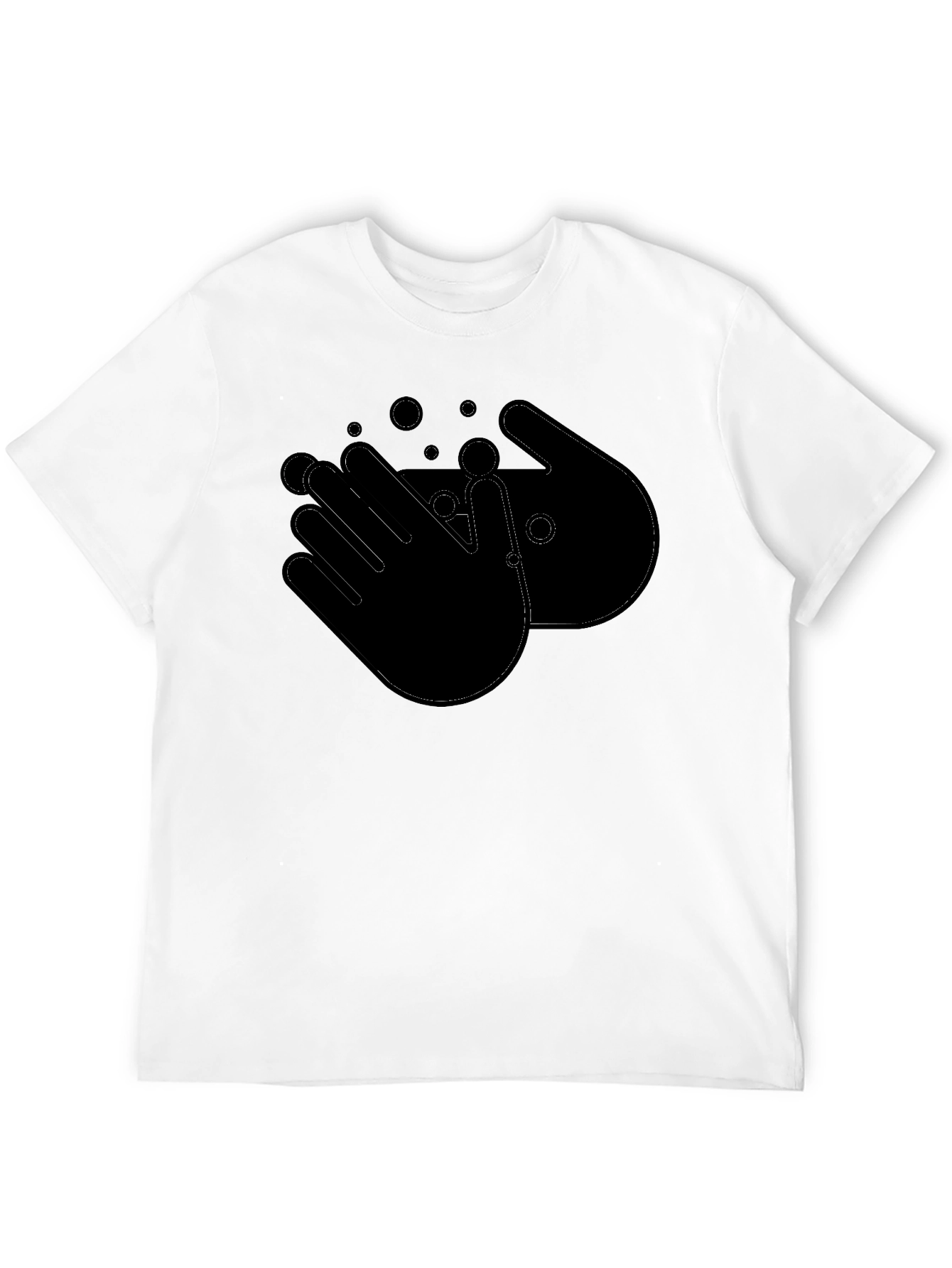 Wash Hands Graphic Tee - Black Cotton Casual Shirt
