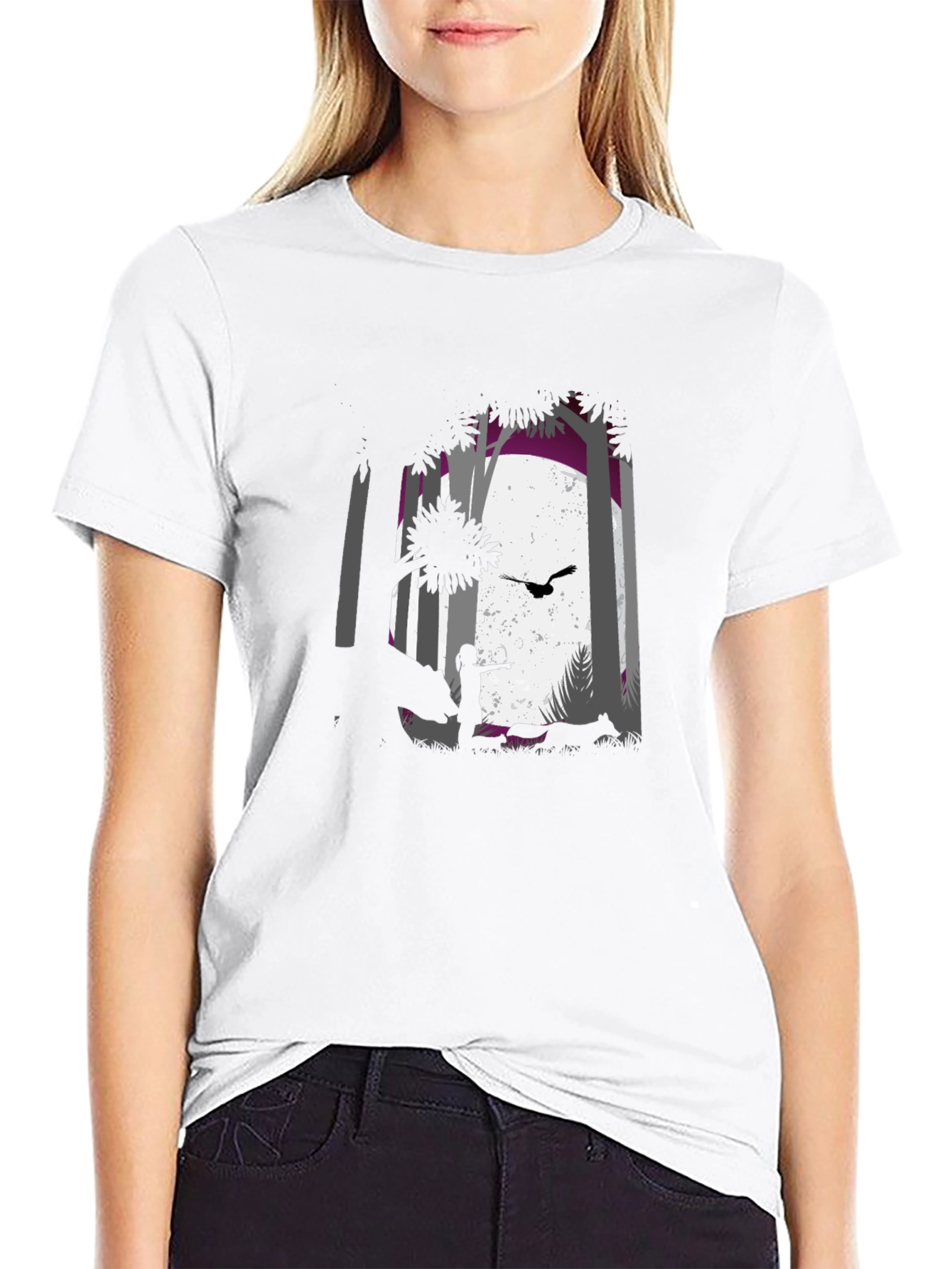 Forest Scene Black T-Shirt