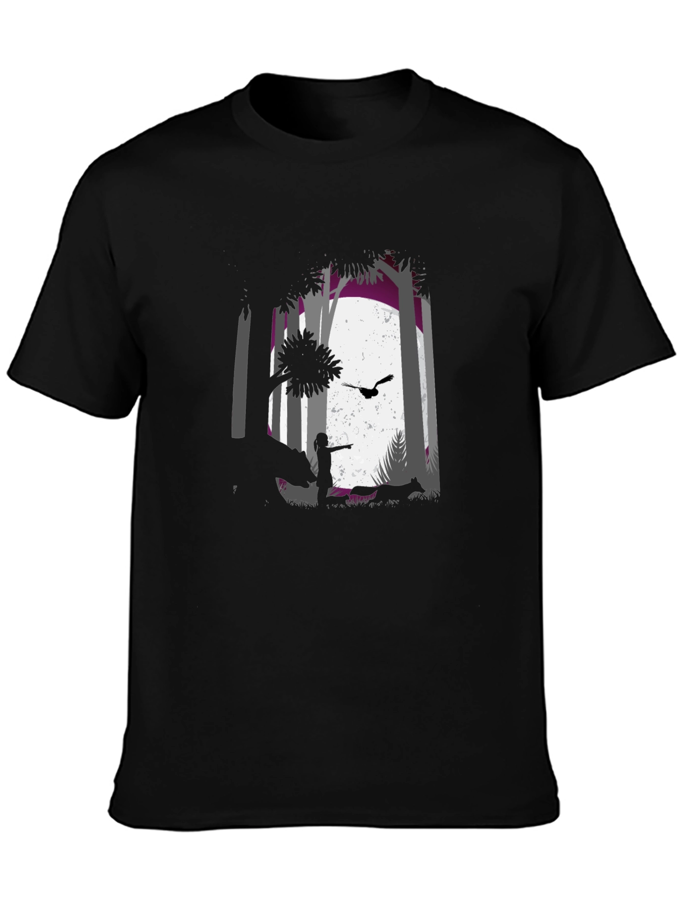 Forest Scene Black T-Shirt