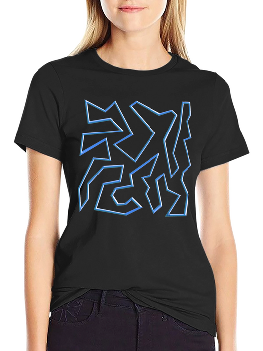Abstract Geometric T-Shirt - Black