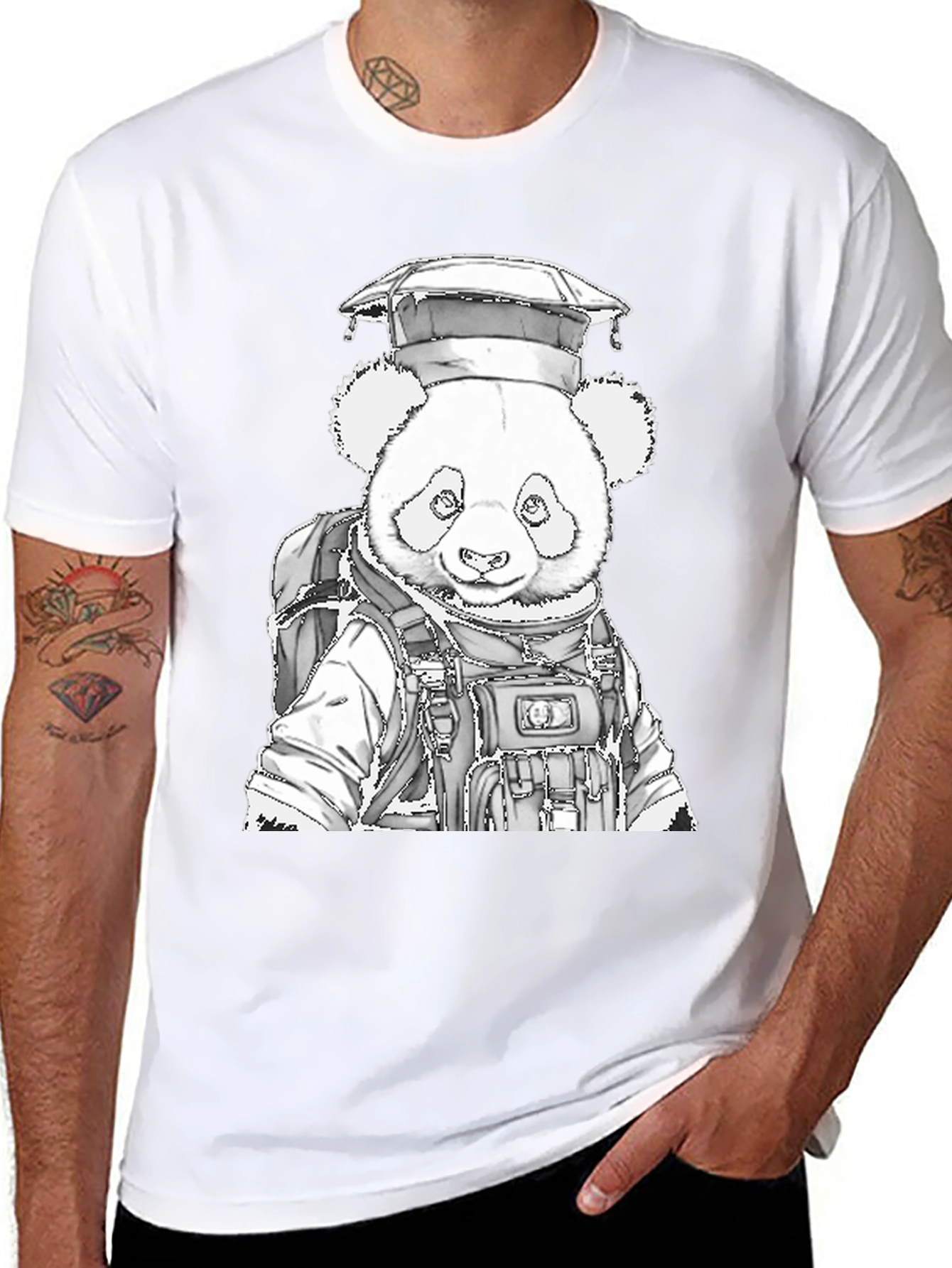 Panda Grad T-Shirt - Academic Style