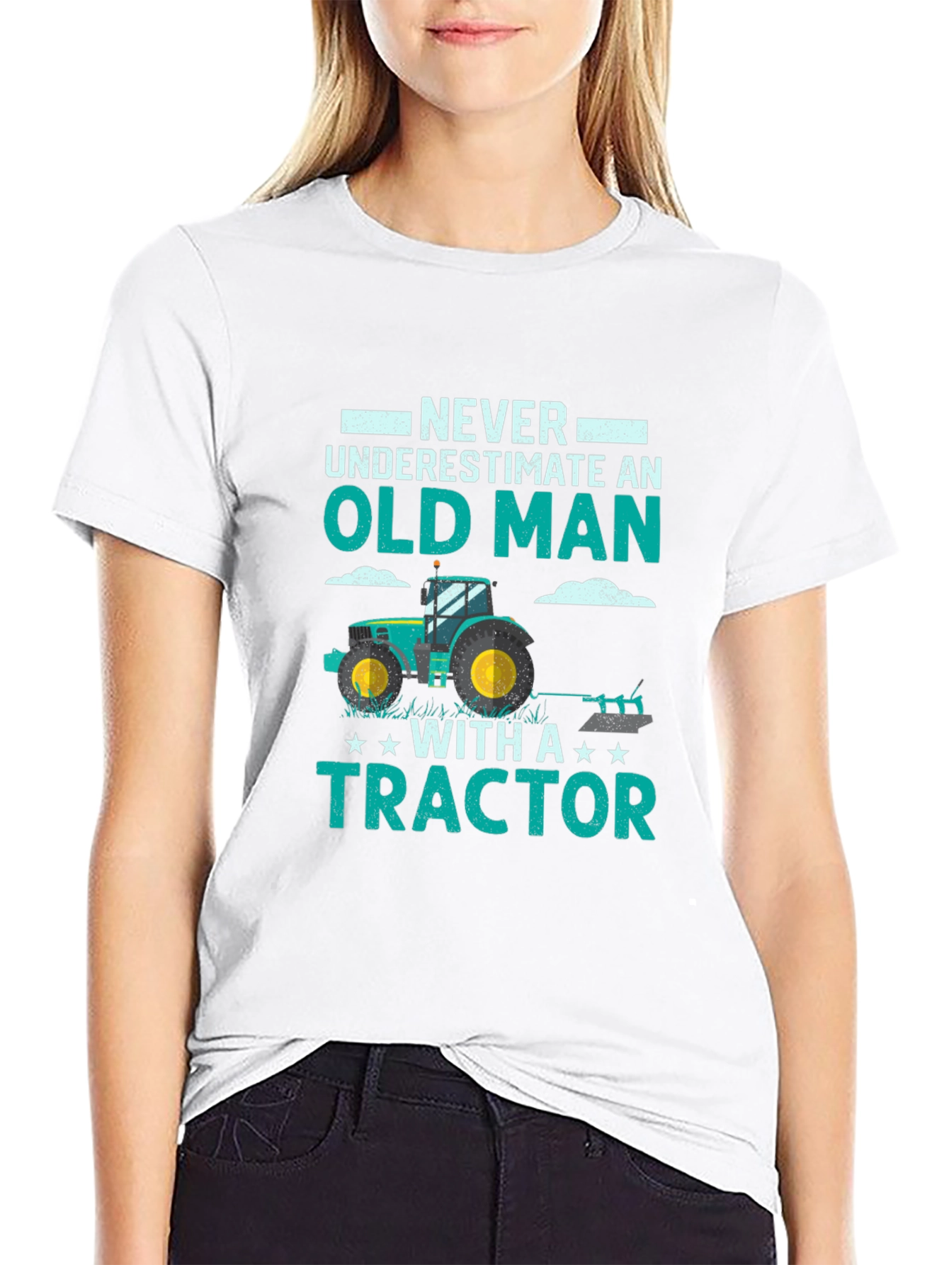 Old Man with Tractor Graphic Tee