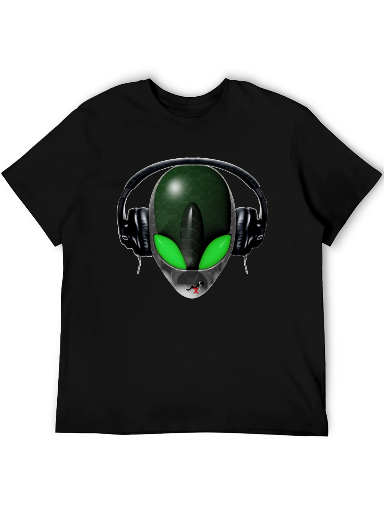 Alien DJ Black T-Shirt - Extraterrestrial Style
