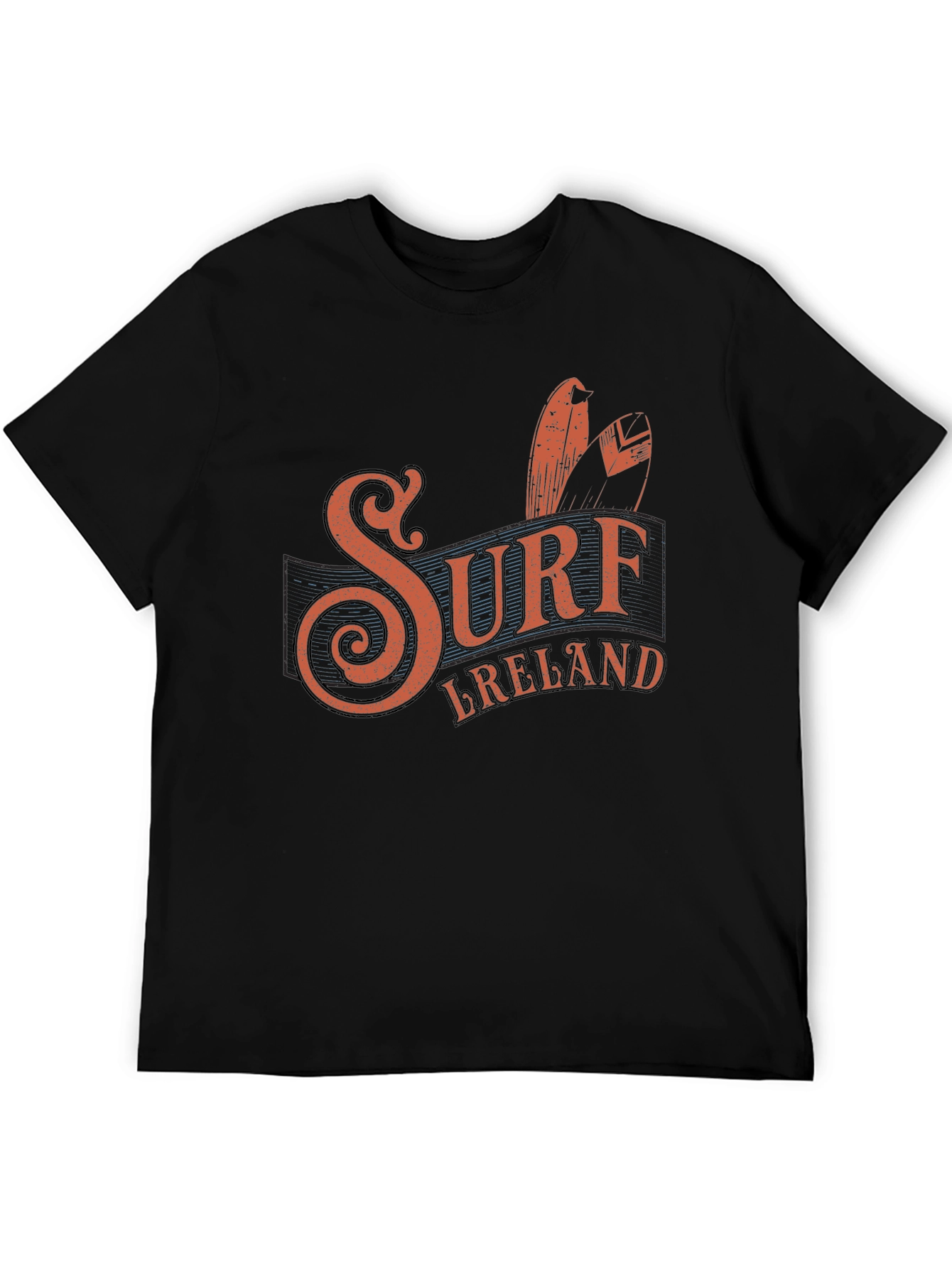 Surf Ireland Graphic Tee - Black Cotton T-Shirt