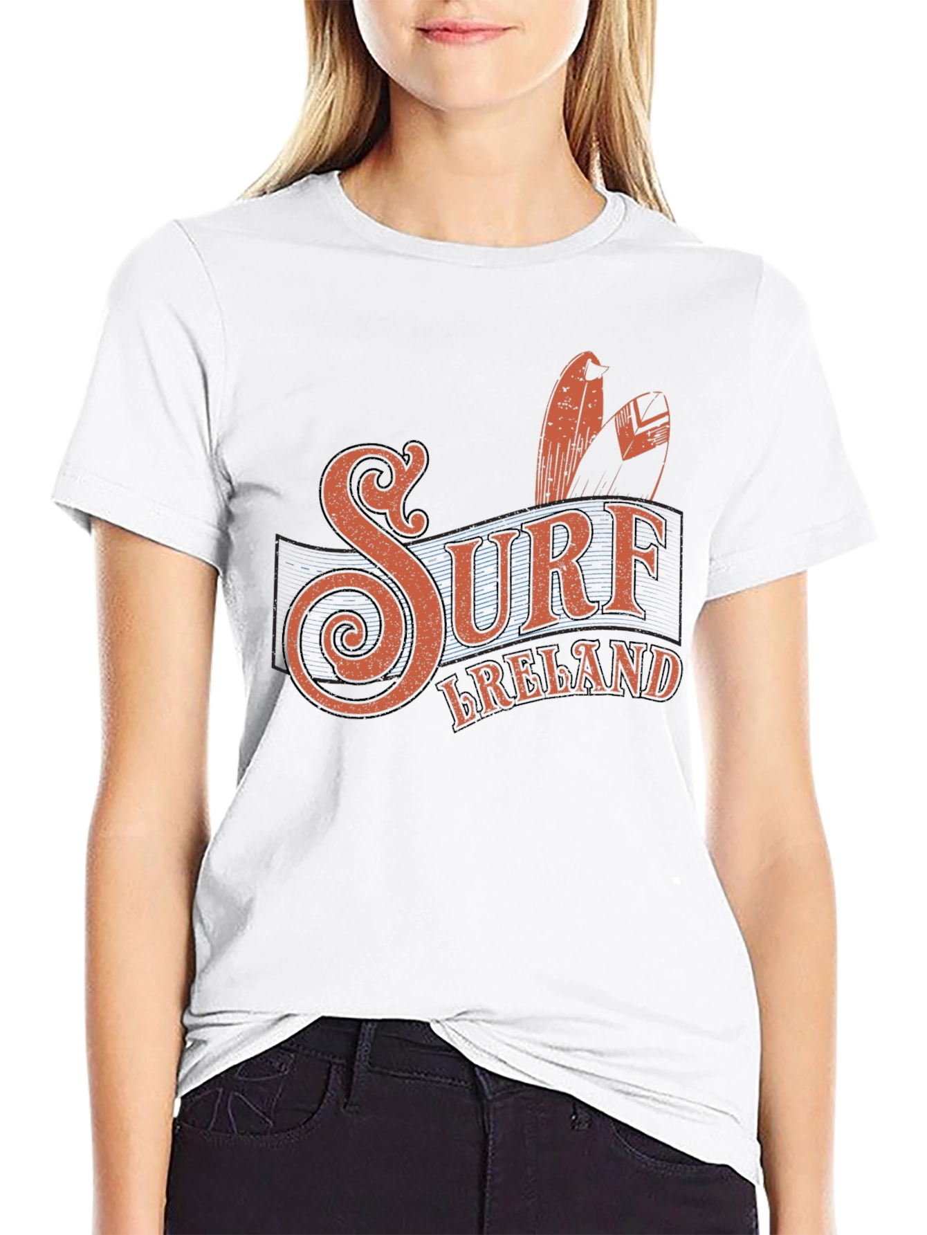 Surf Ireland Graphic Tee - Black Cotton T-Shirt